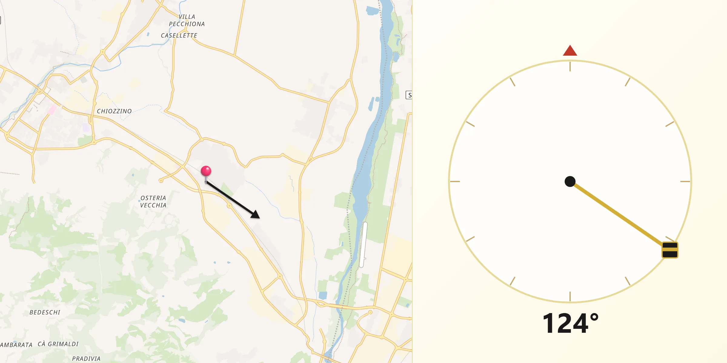 Direzione della Qibla da Casalgrande