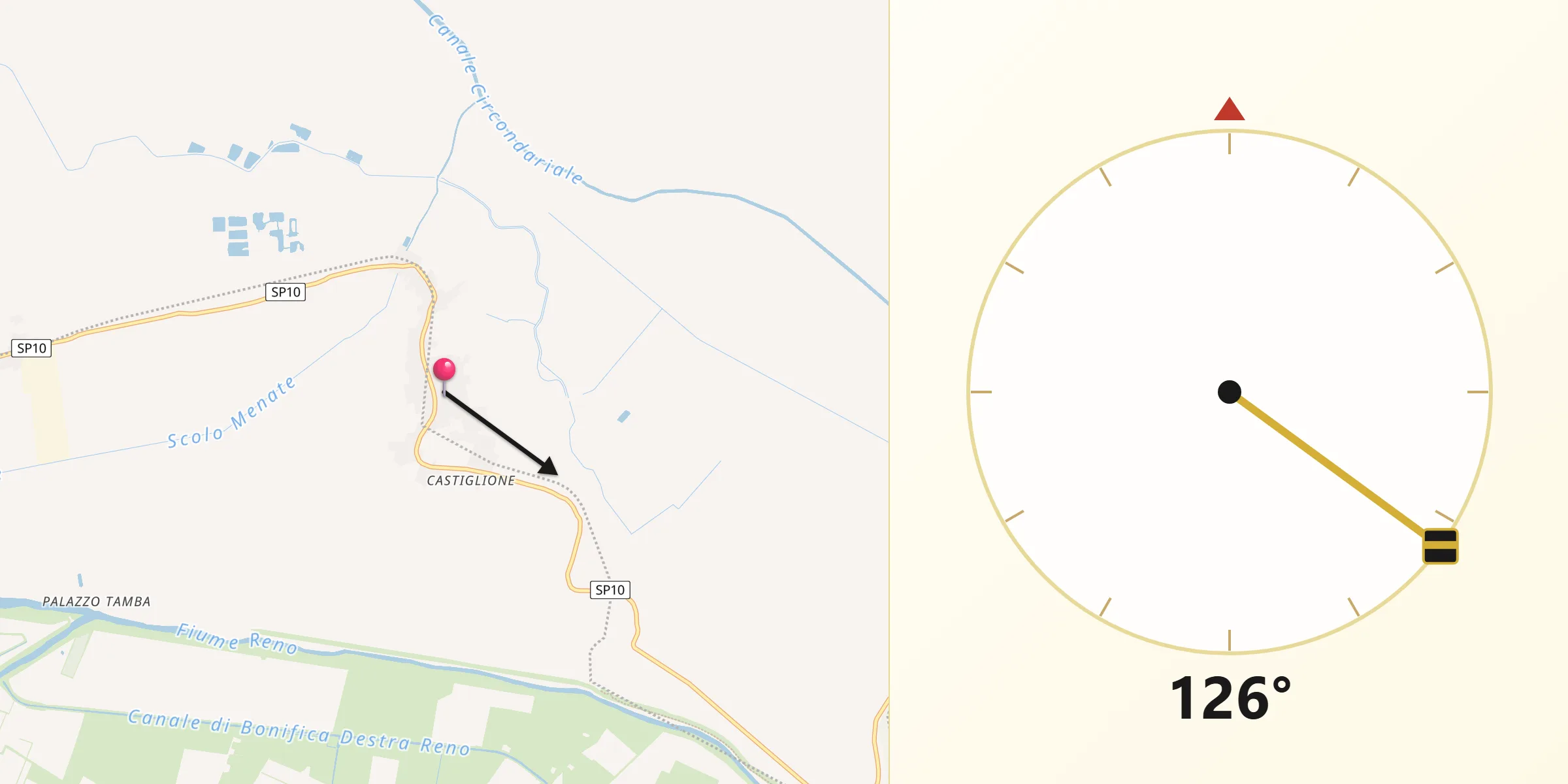 Direzione della Qibla da Longastrino