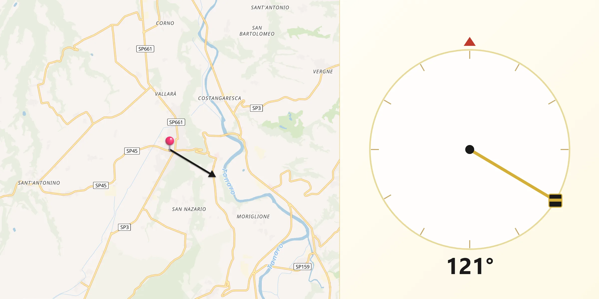 Direzione della Qibla da Narzole
