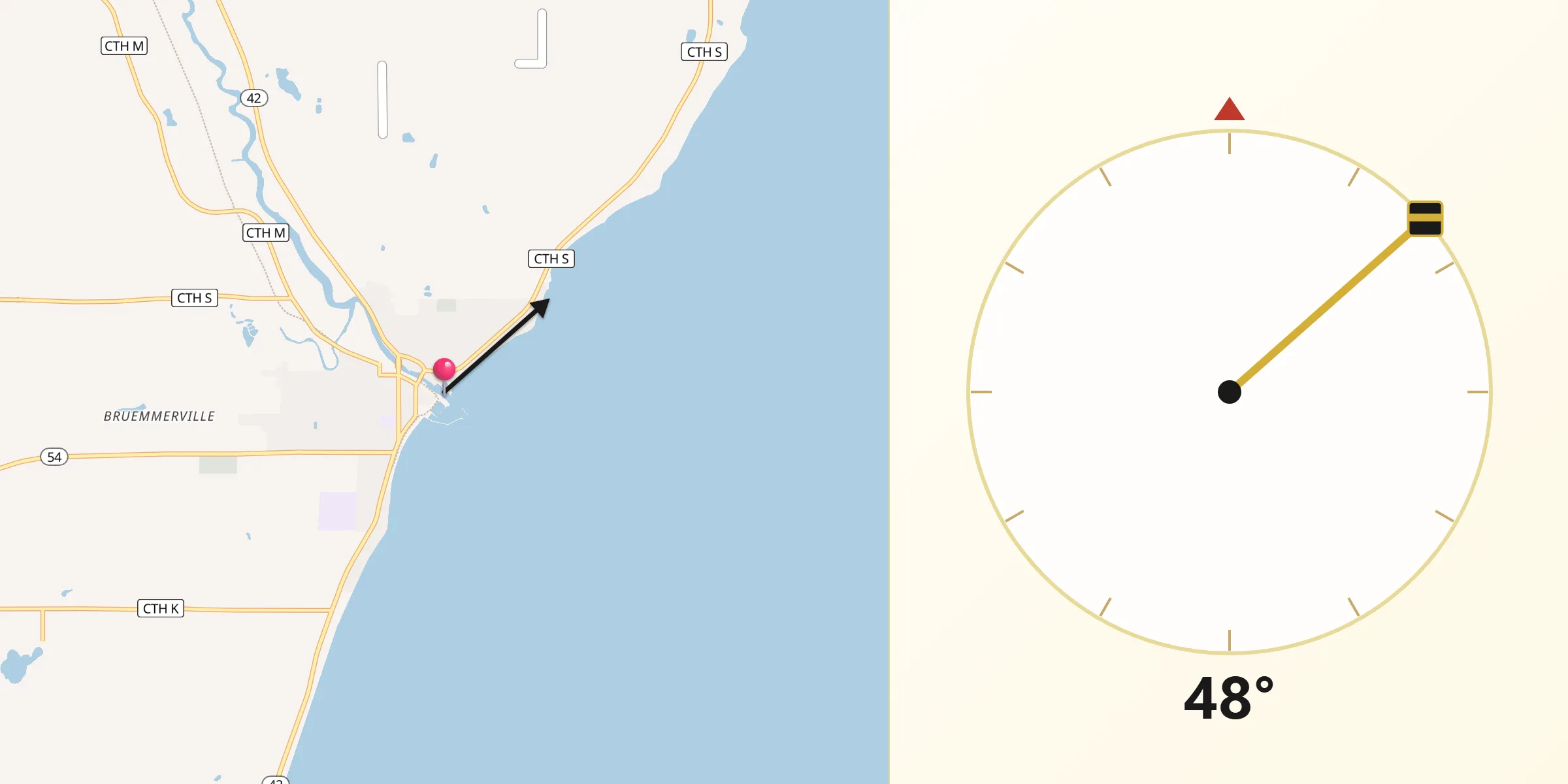 Qibla Direction from Algoma