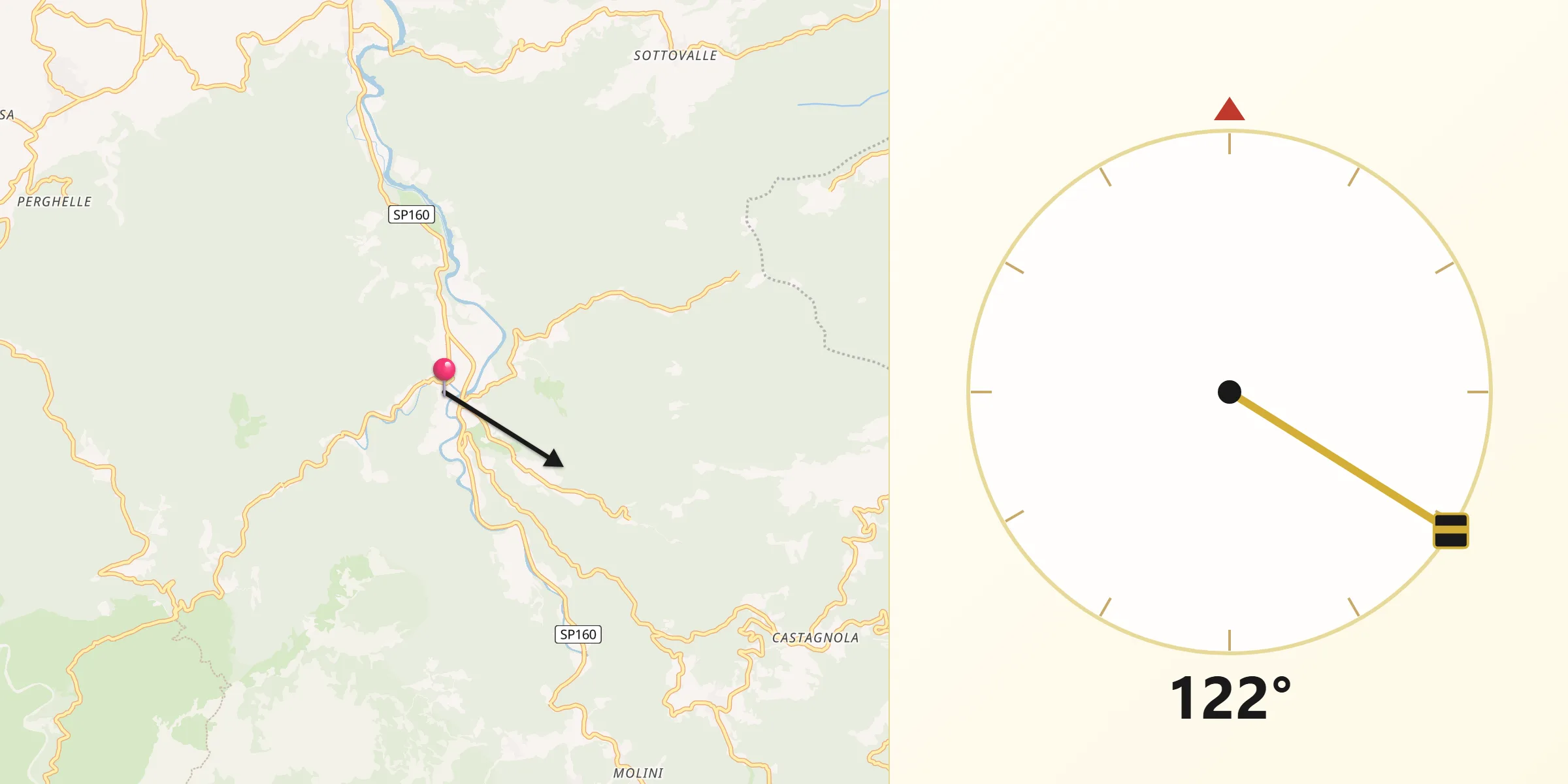 Direzione della Qibla da Voltaggio