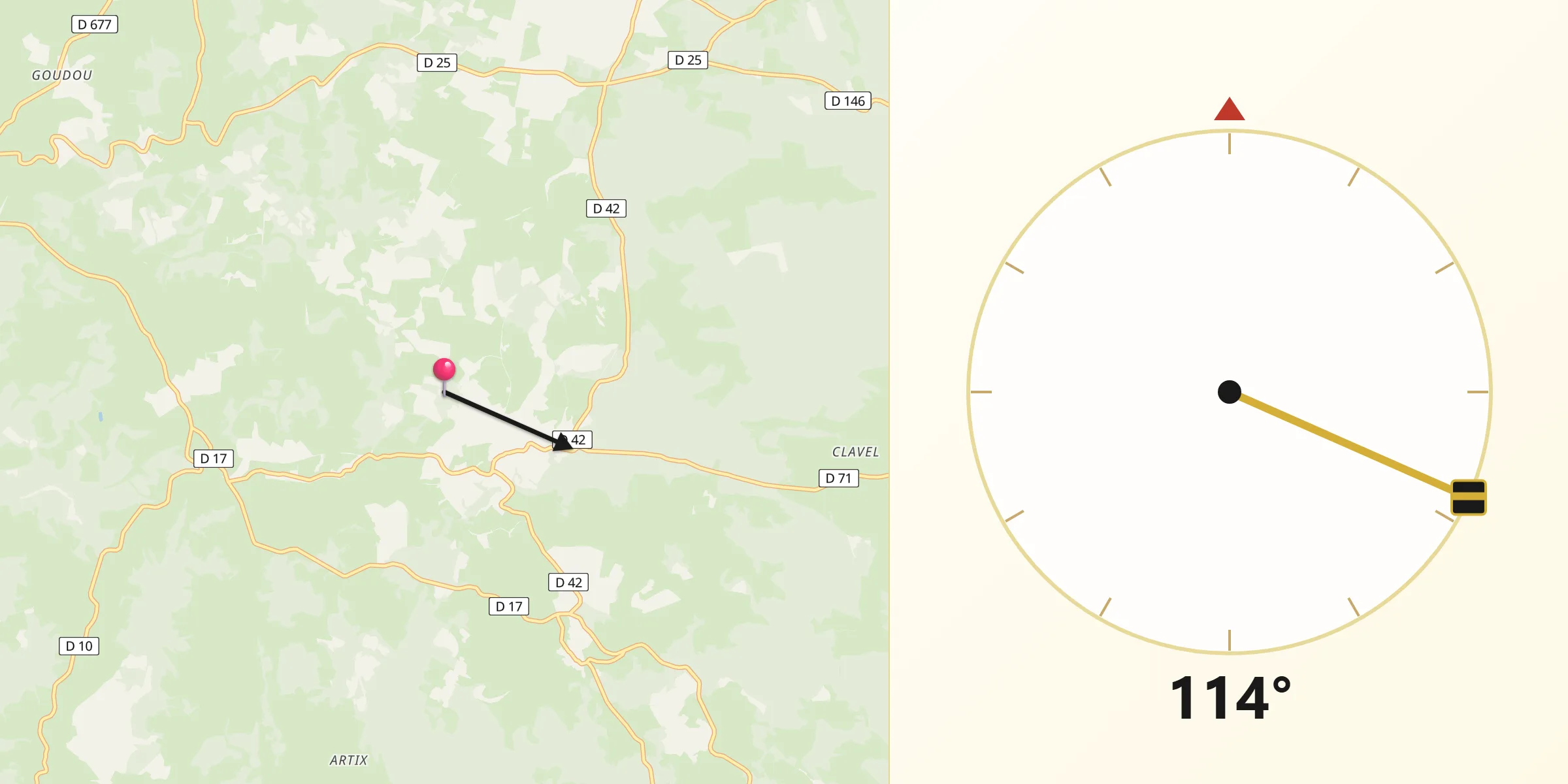 Direction vers la Qibla depuis Lot