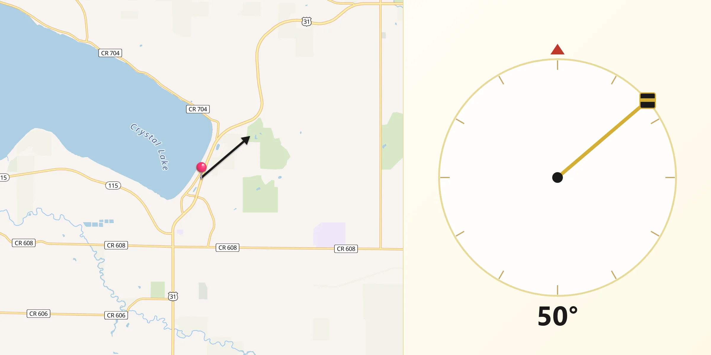 Qibla Direction from Beulah