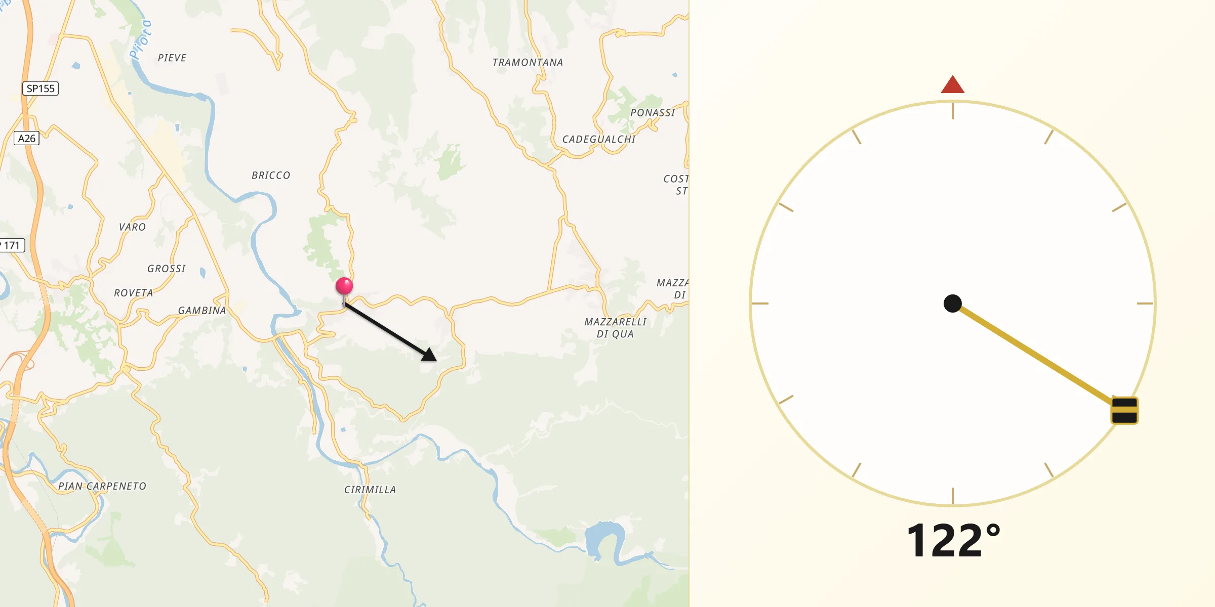 Direzione della Qibla da Lerma