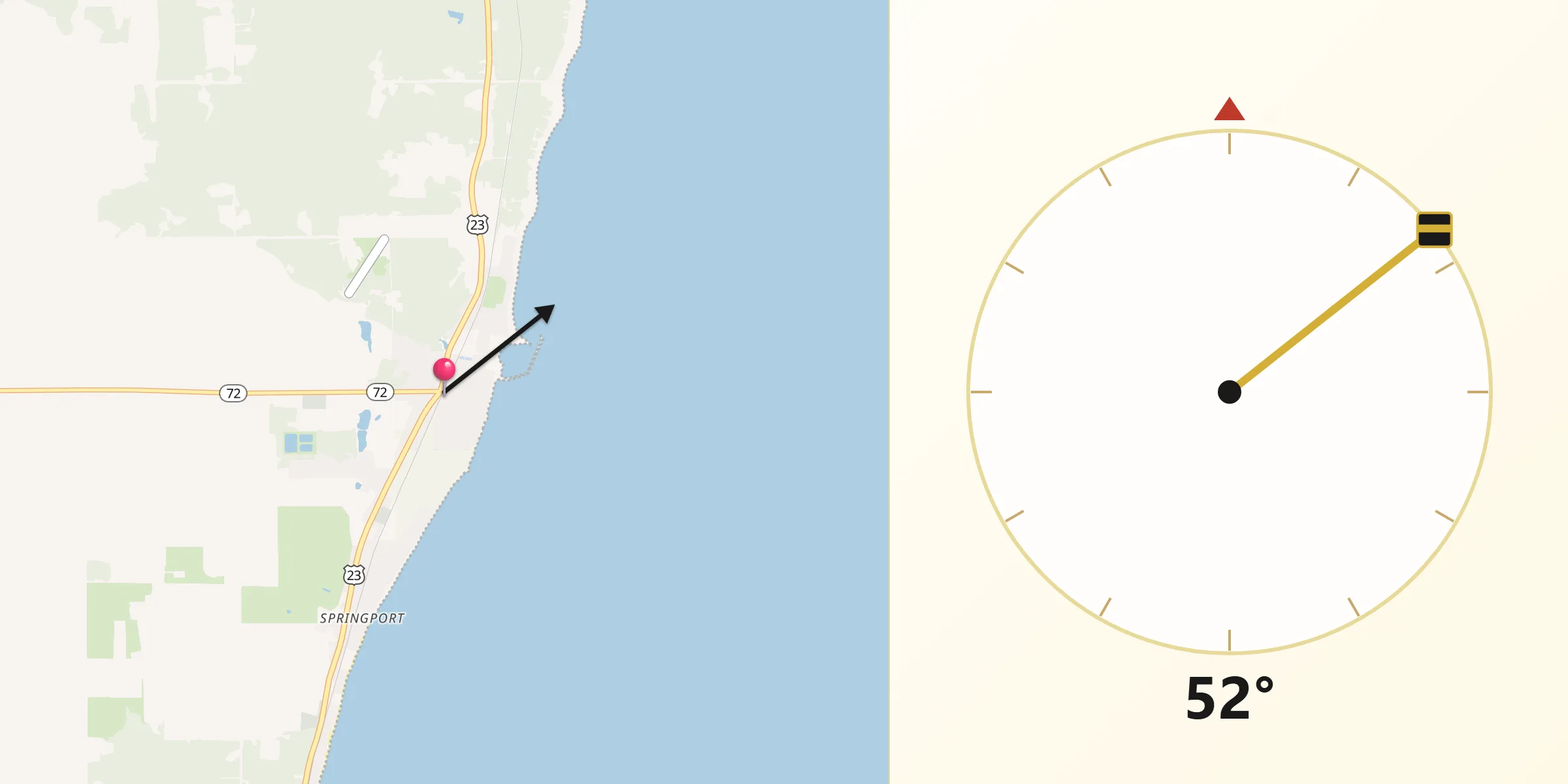 Qibla Direction from Harrisville