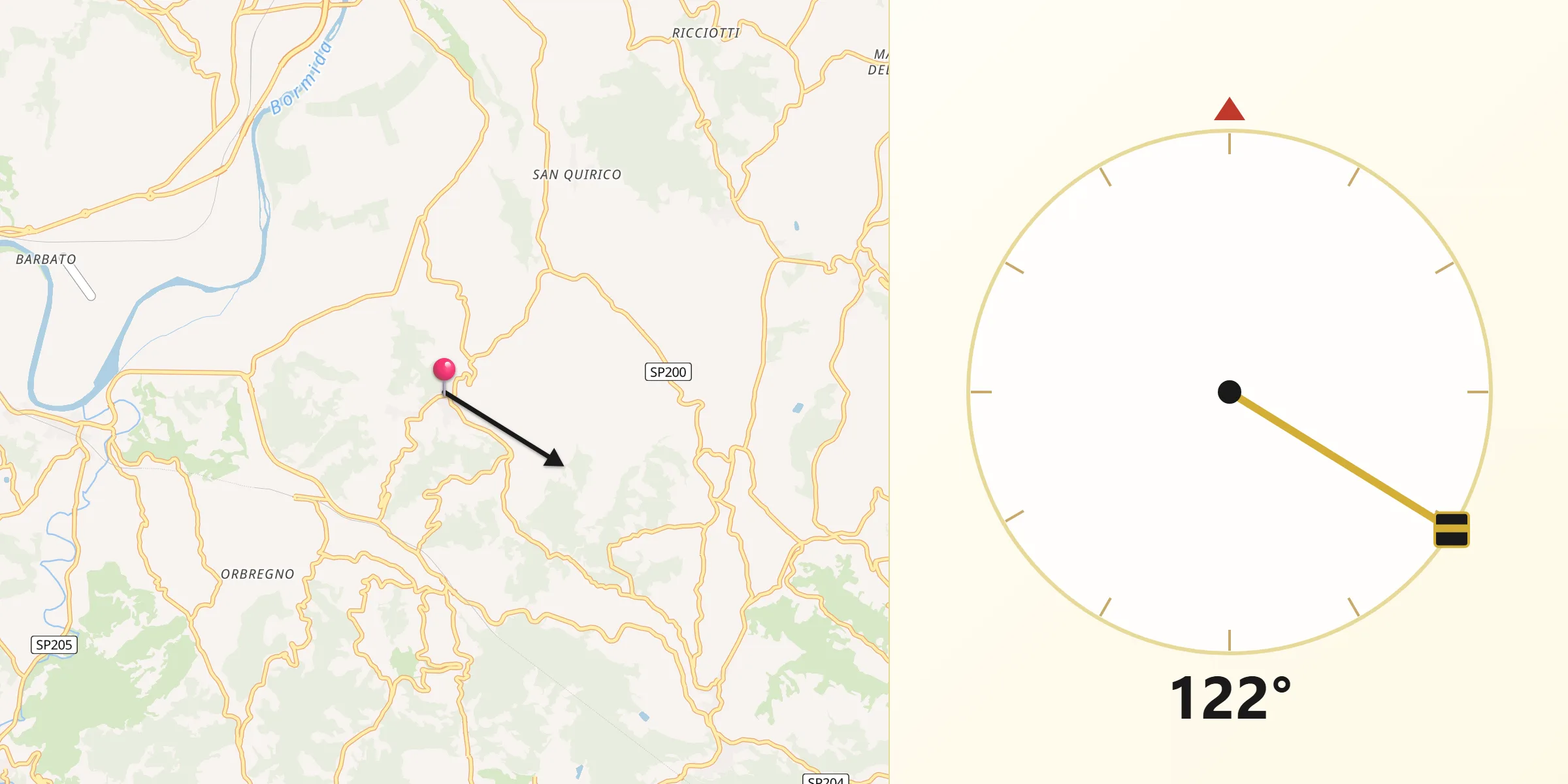 Direzione della Qibla da Morsasco