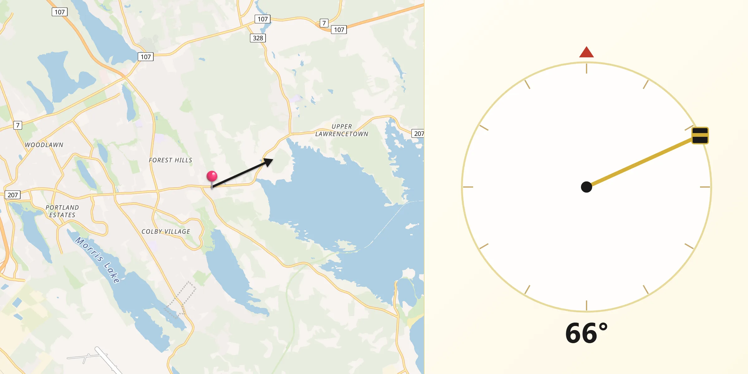 Qibla Direction from Cole Harbour