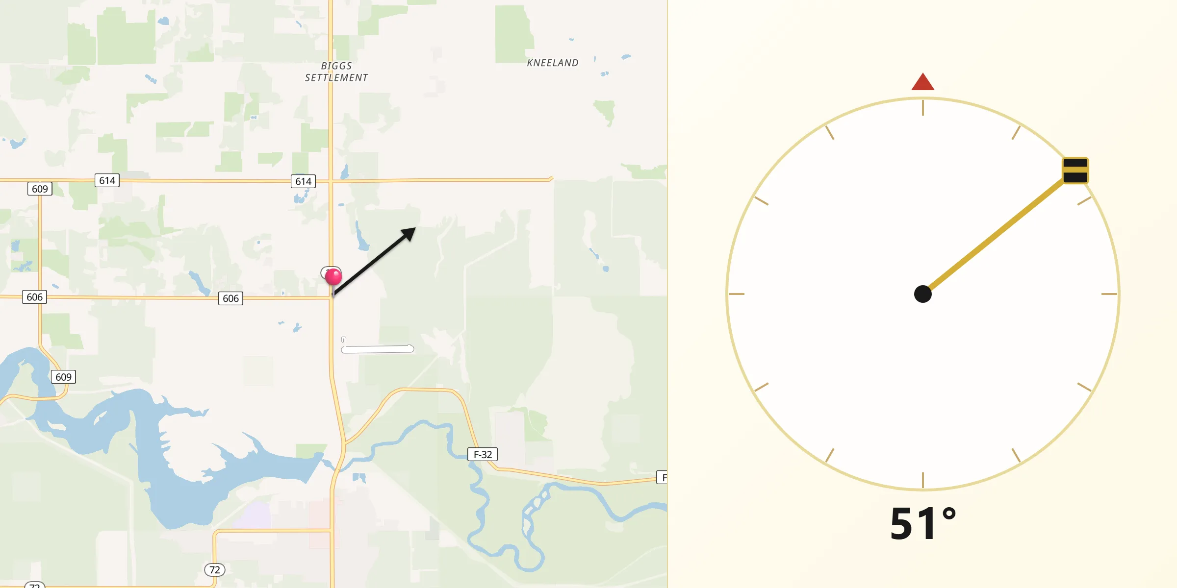 Qibla Direction from Oscoda