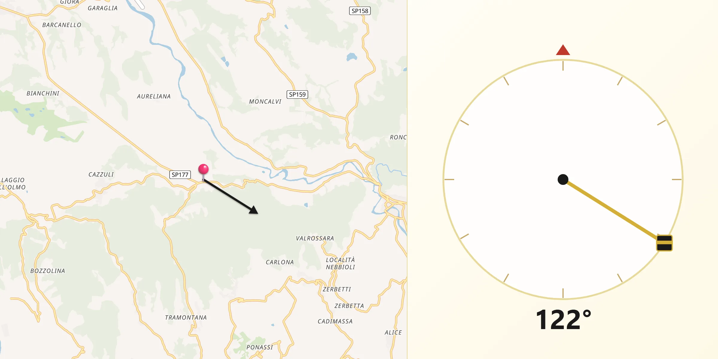 Direzione della Qibla da San Cristoforo