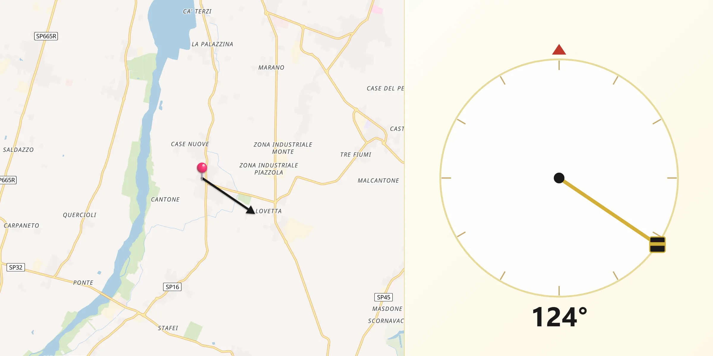 Direzione della Qibla da Basilicanova