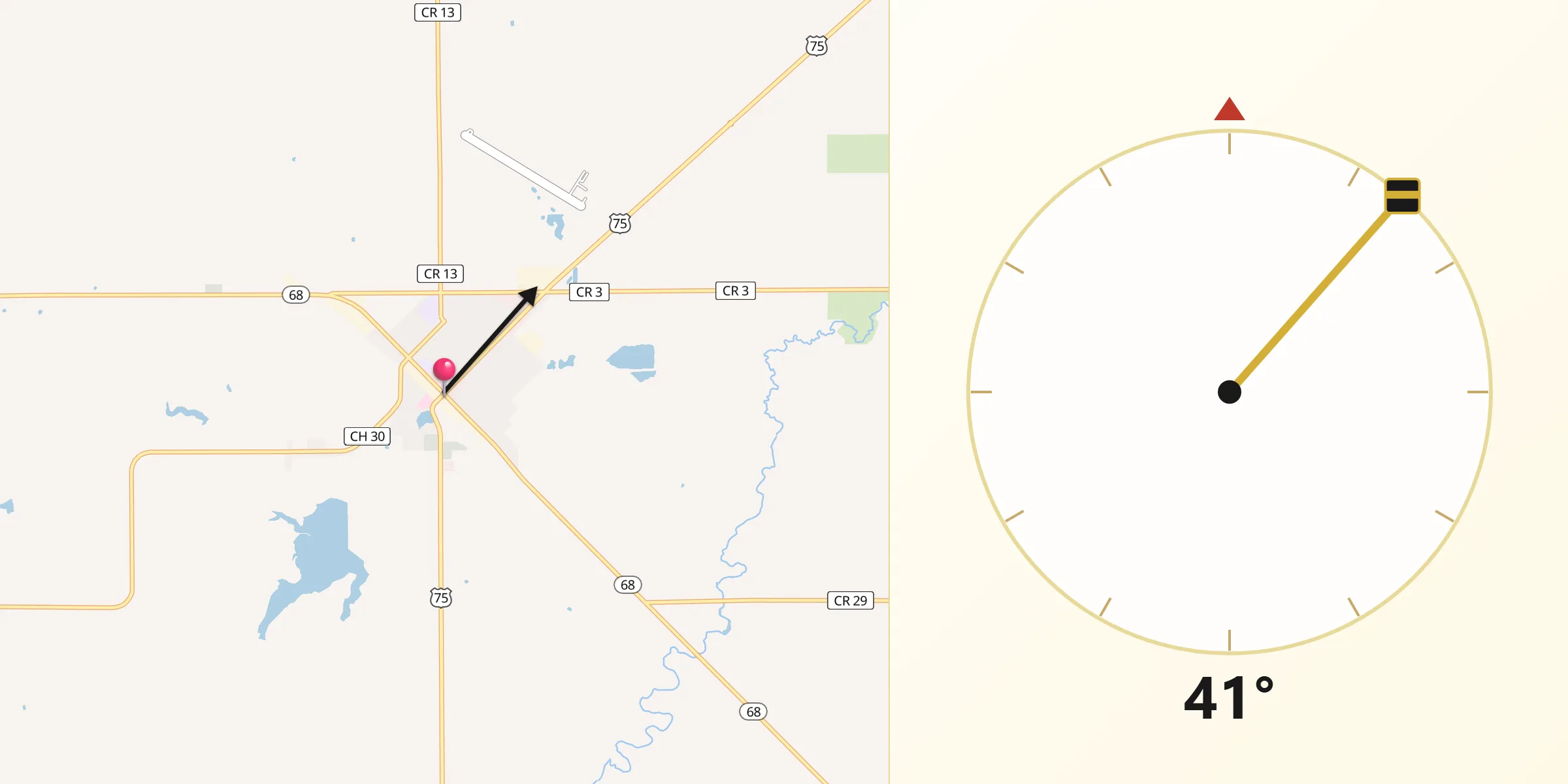 Qibla Direction from Canby