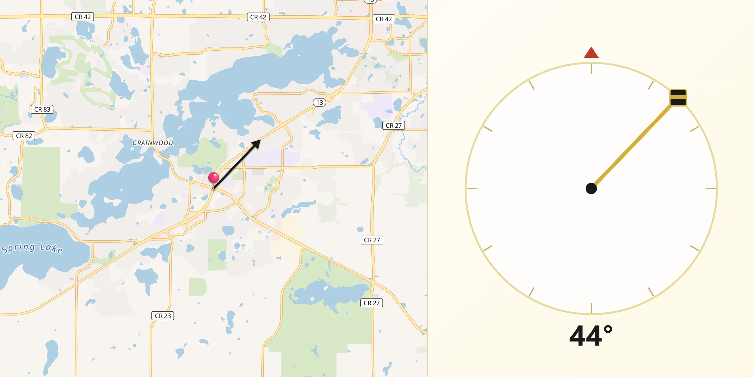 Qibla Direction from Prior Lake