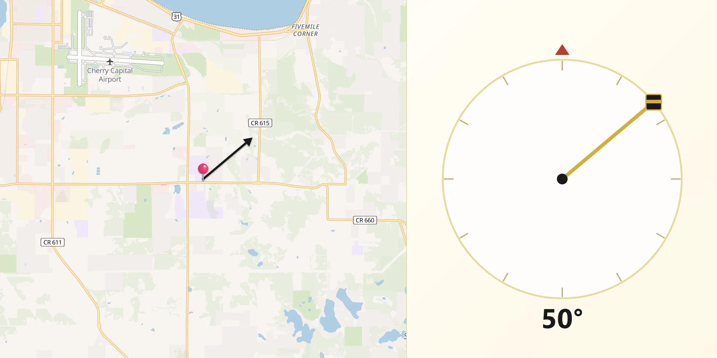 Qibla Direction from Grand Traverse