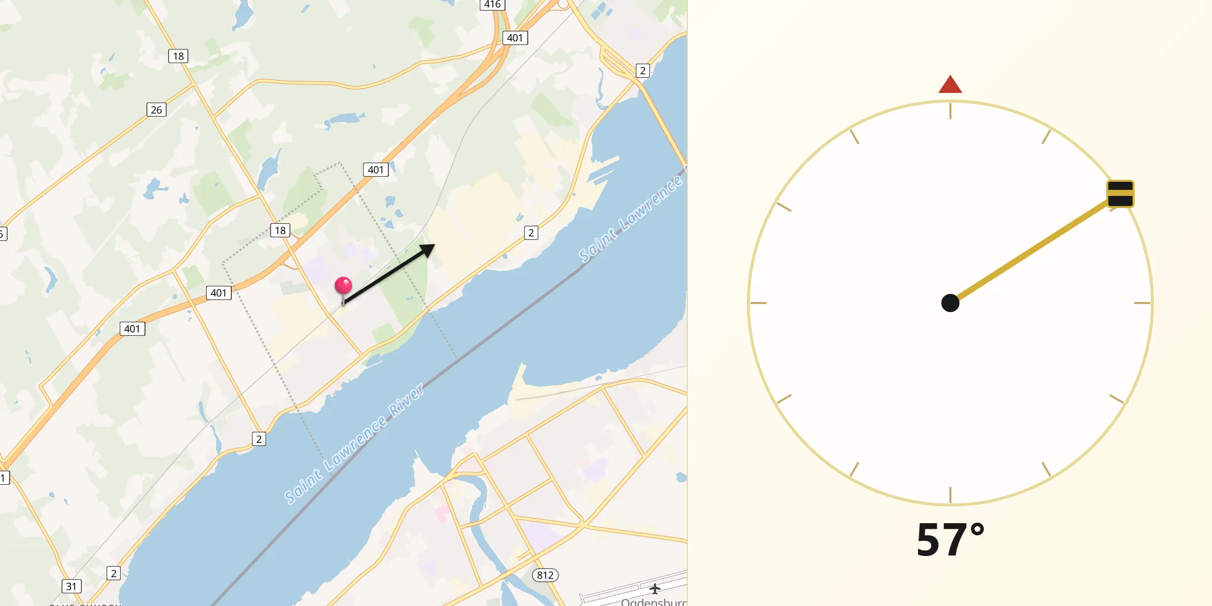 Qibla Direction from Prescott