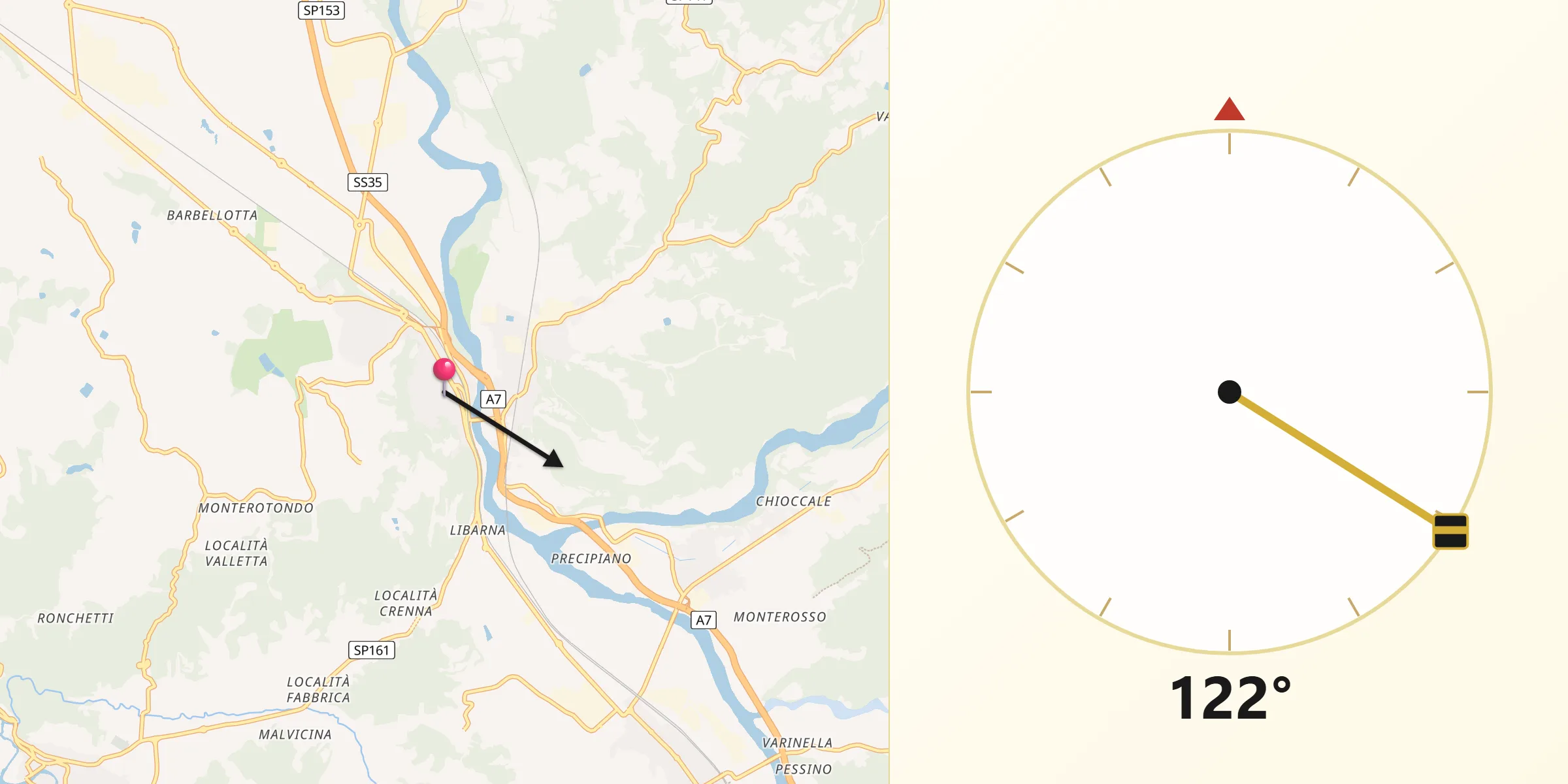 Direzione della Qibla da Serravalle Scrivia