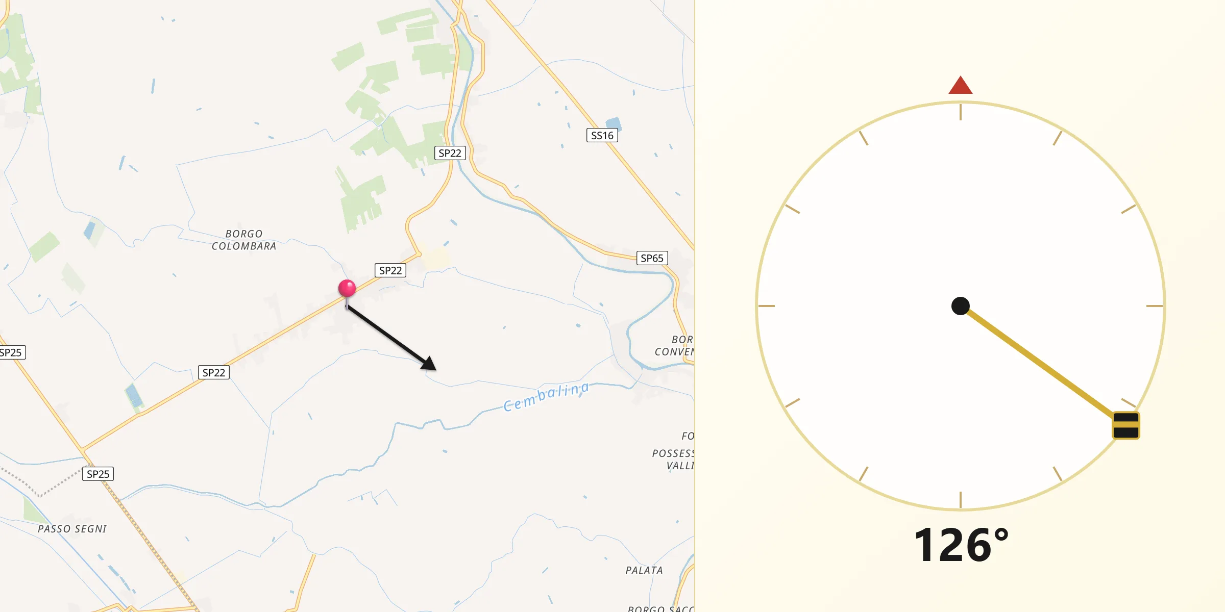 Direzione della Qibla da San Bartolomeo In Bosco