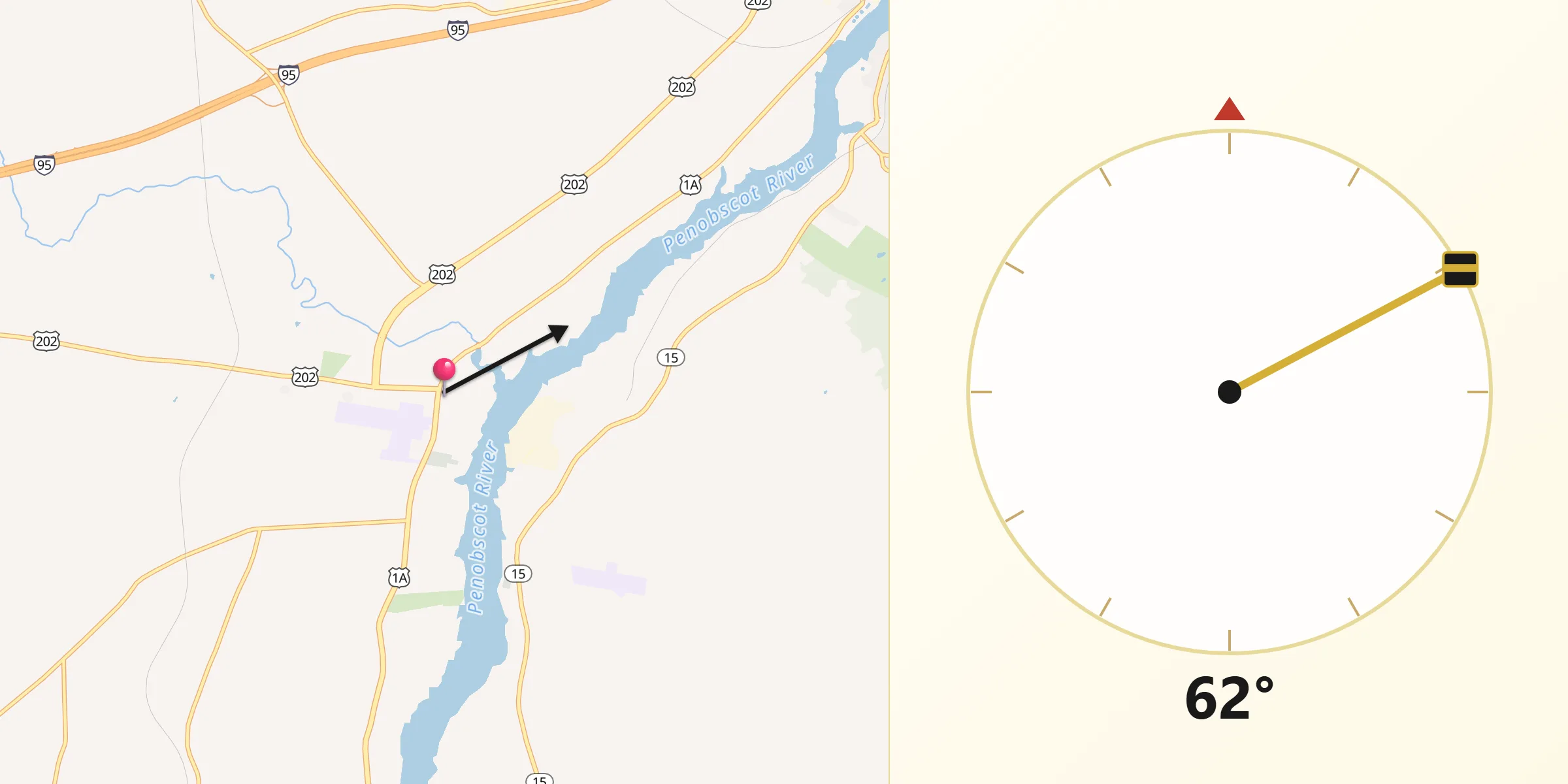 Qibla Direction from Hampden