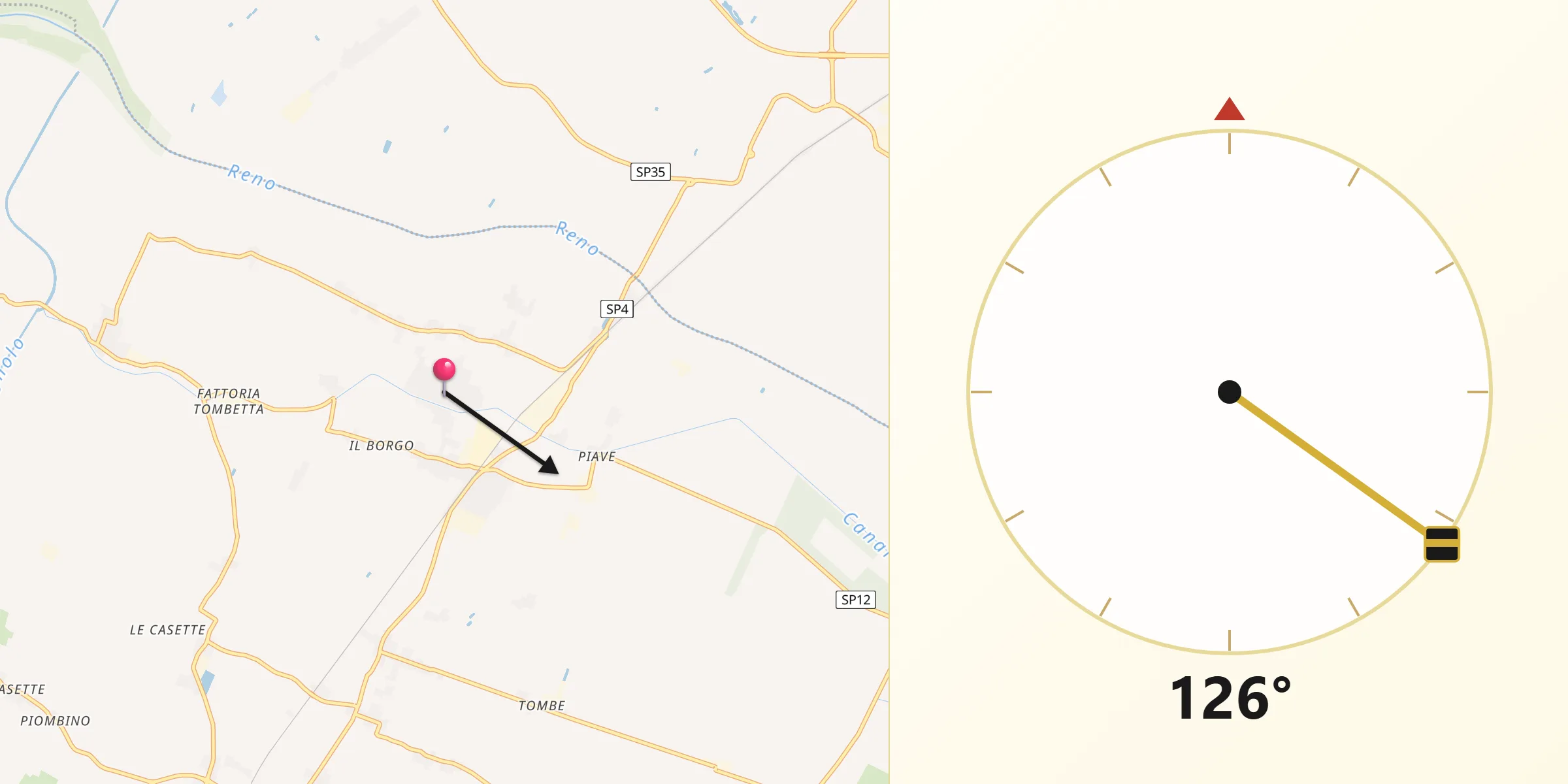 Direzione della Qibla da San Venanzio