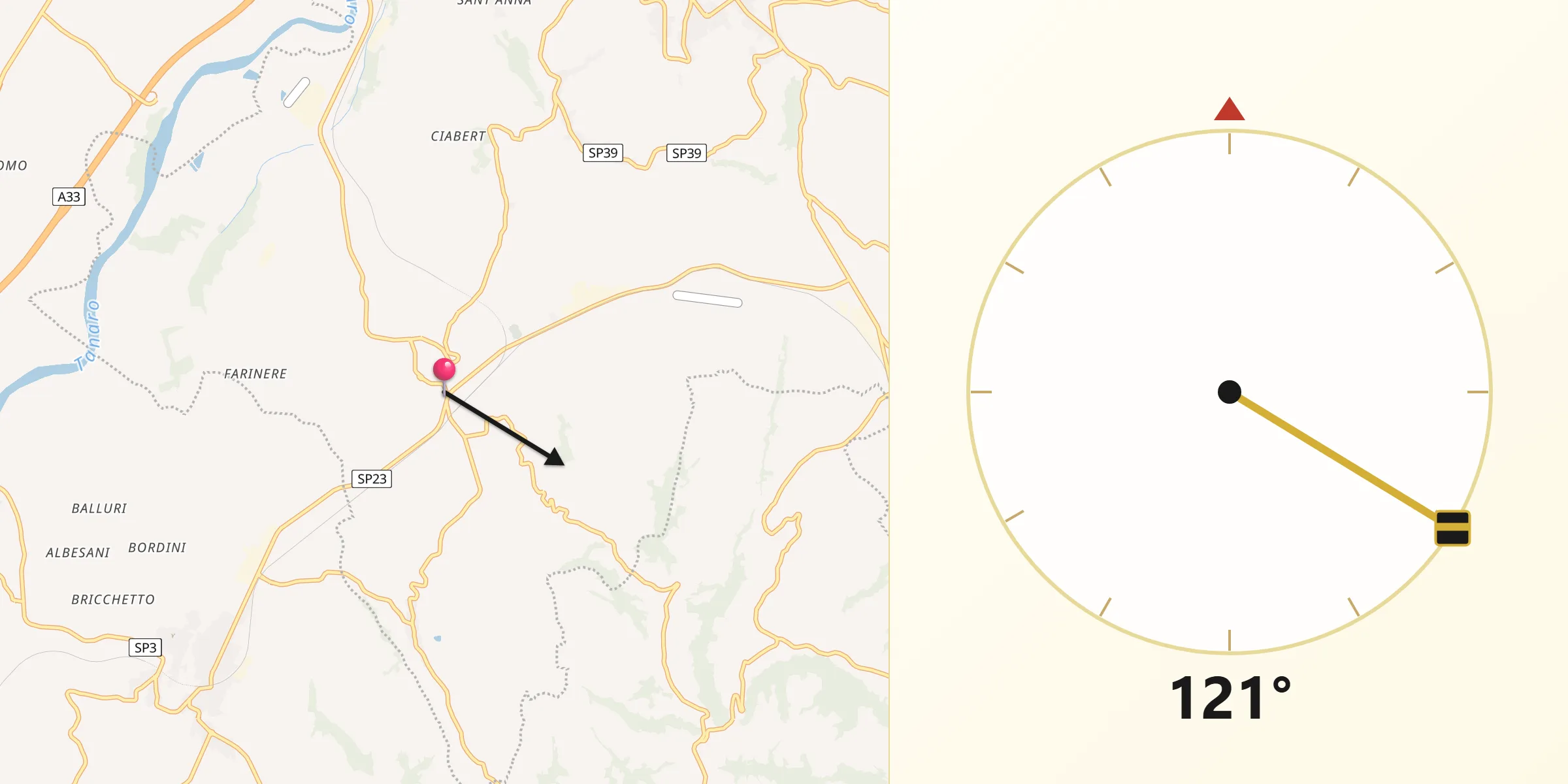 Direzione della Qibla da Castagnole delle Lanze