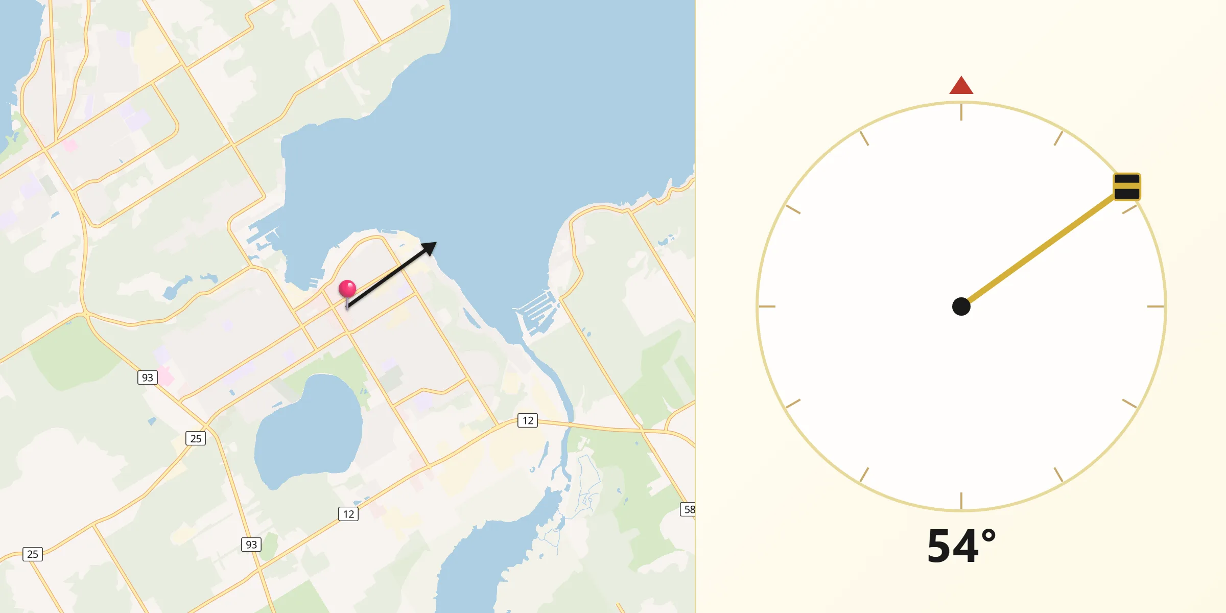 Qibla Direction from Midland