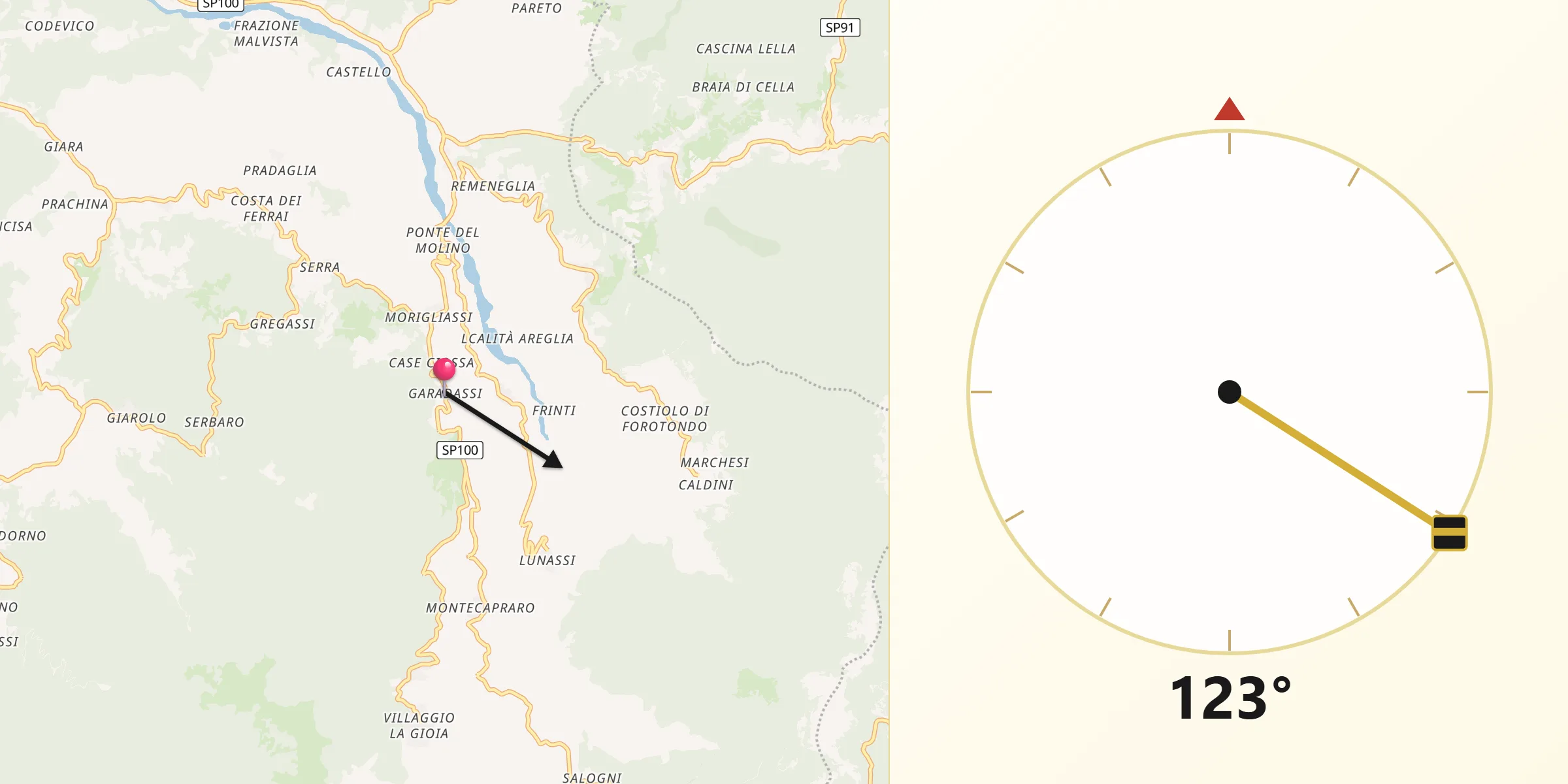 Direzione della Qibla da Garadassi