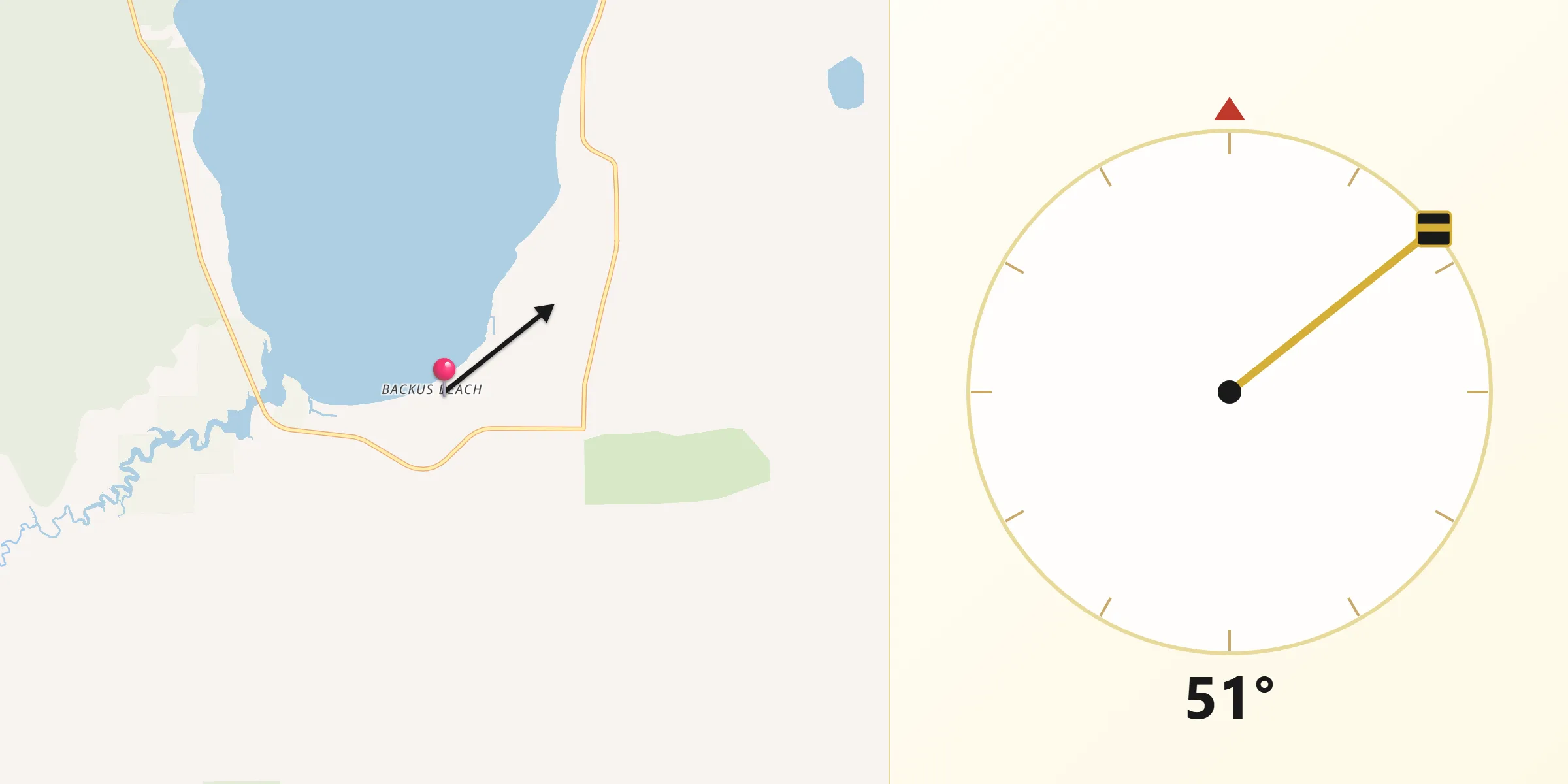 Qibla Direction from Hubbard Lake