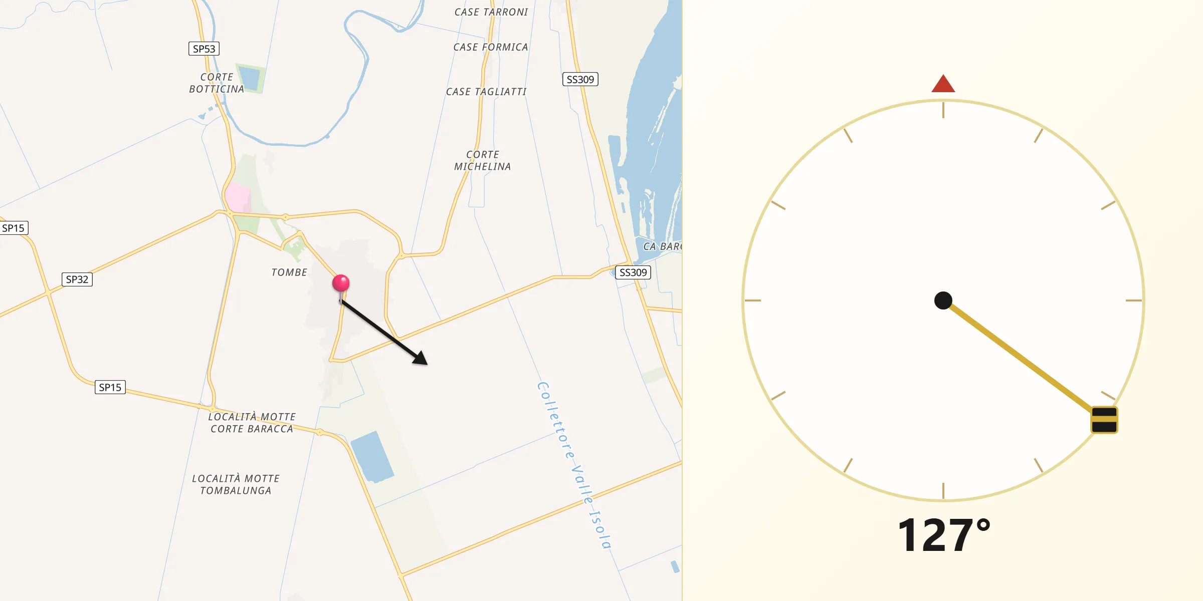 Direzione della Qibla da Lagosanto