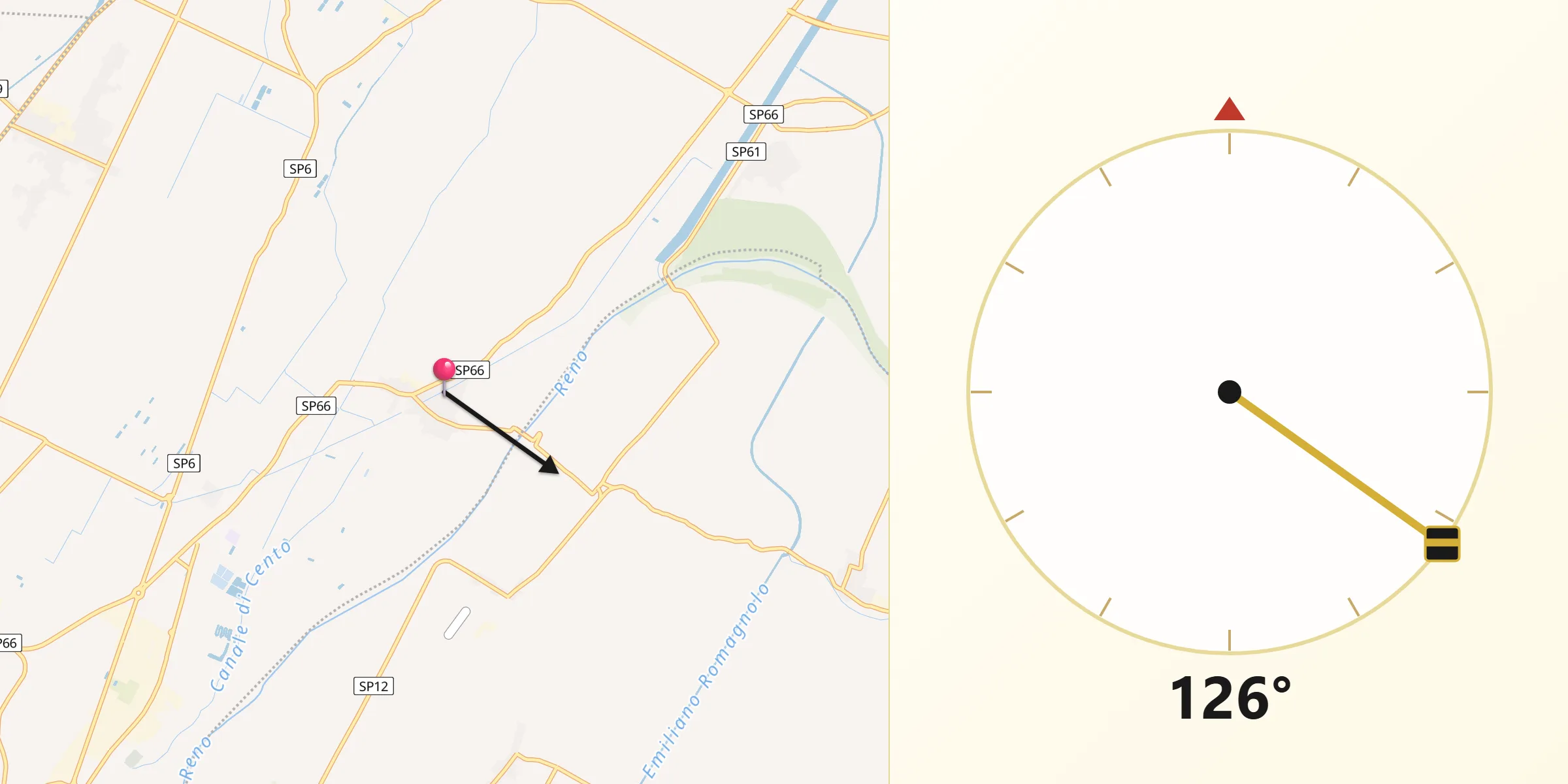 Direzione della Qibla da Dosso