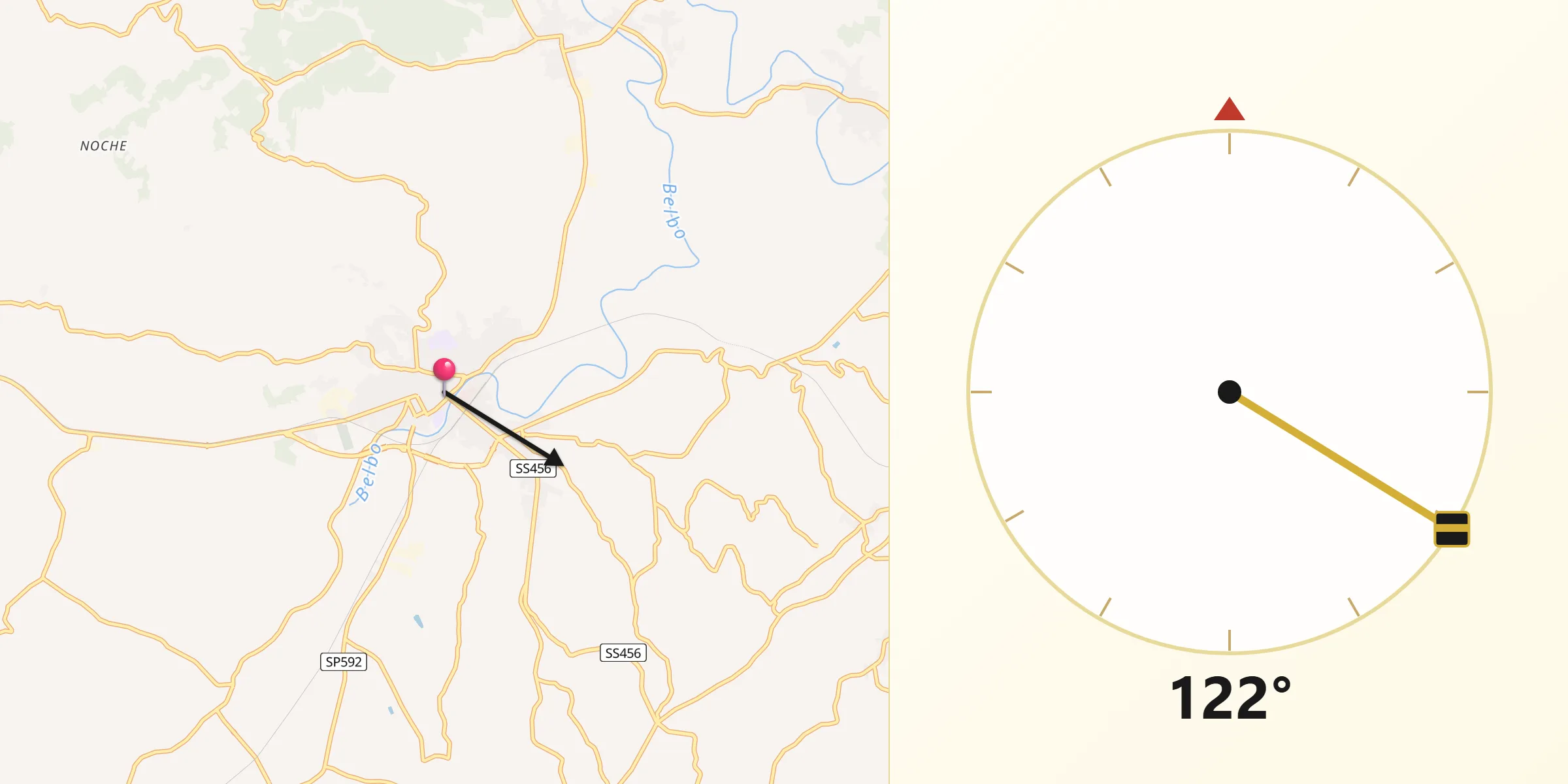 Direzione della Qibla da Nizza Monferrato