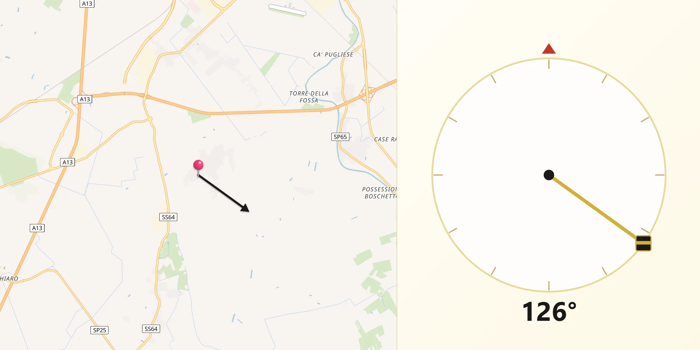 Direzione della Qibla da San Martino
