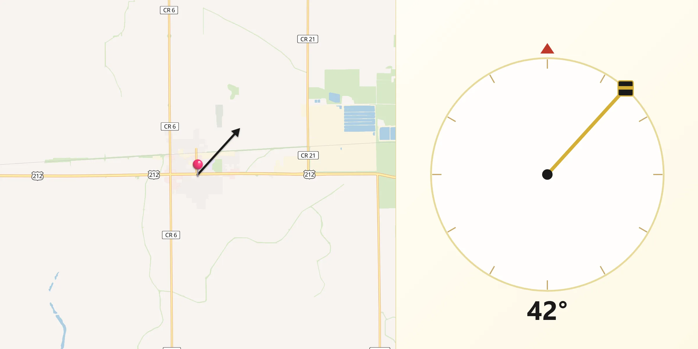 Qibla Direction from Renville