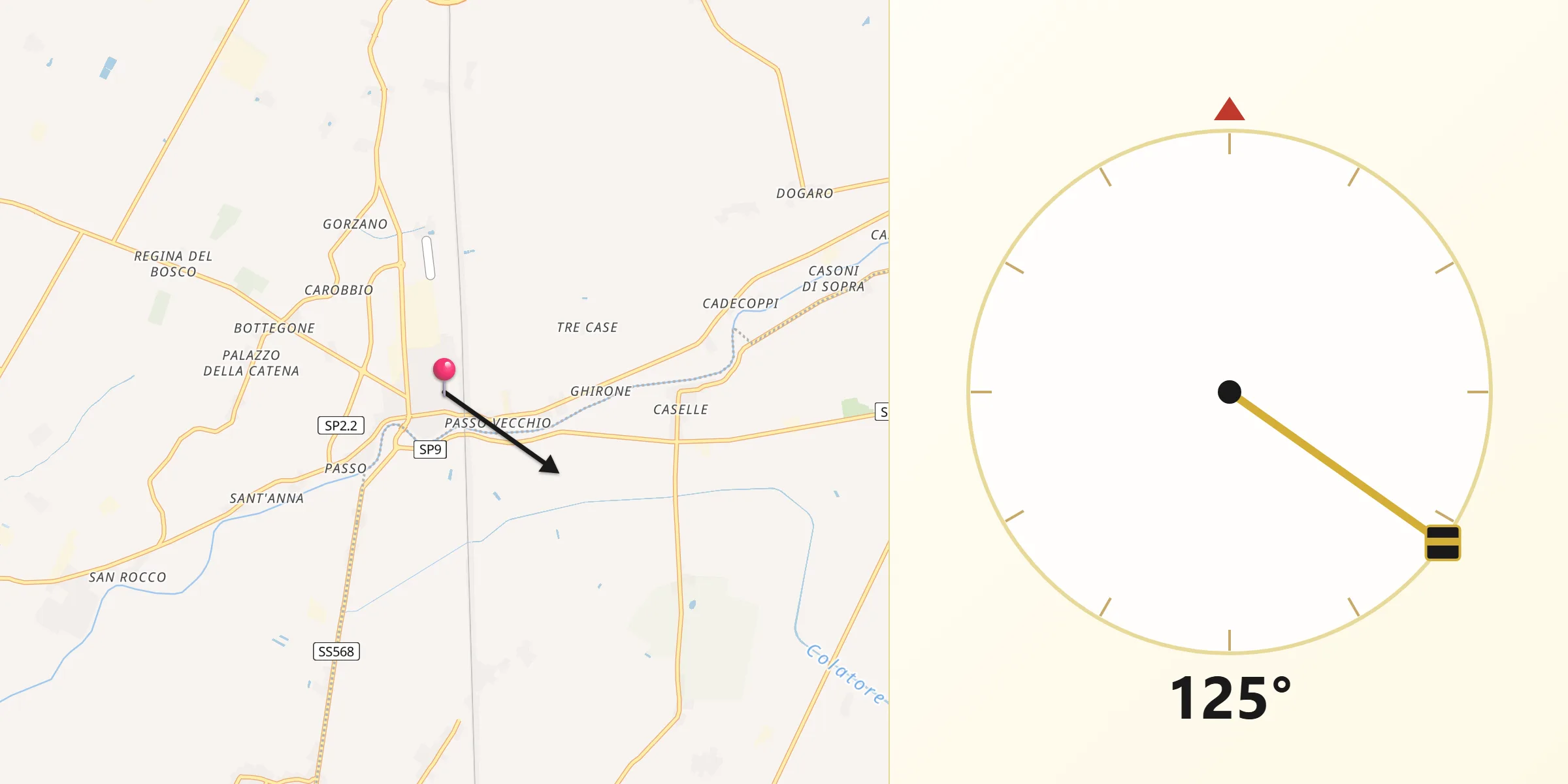 Direzione della Qibla da Camposanto