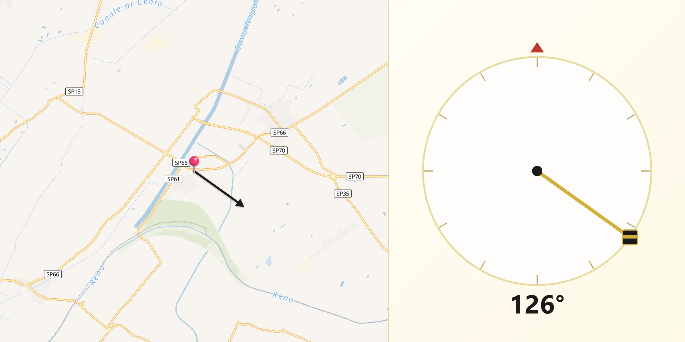 Direzione della Qibla da Sant'Agostino