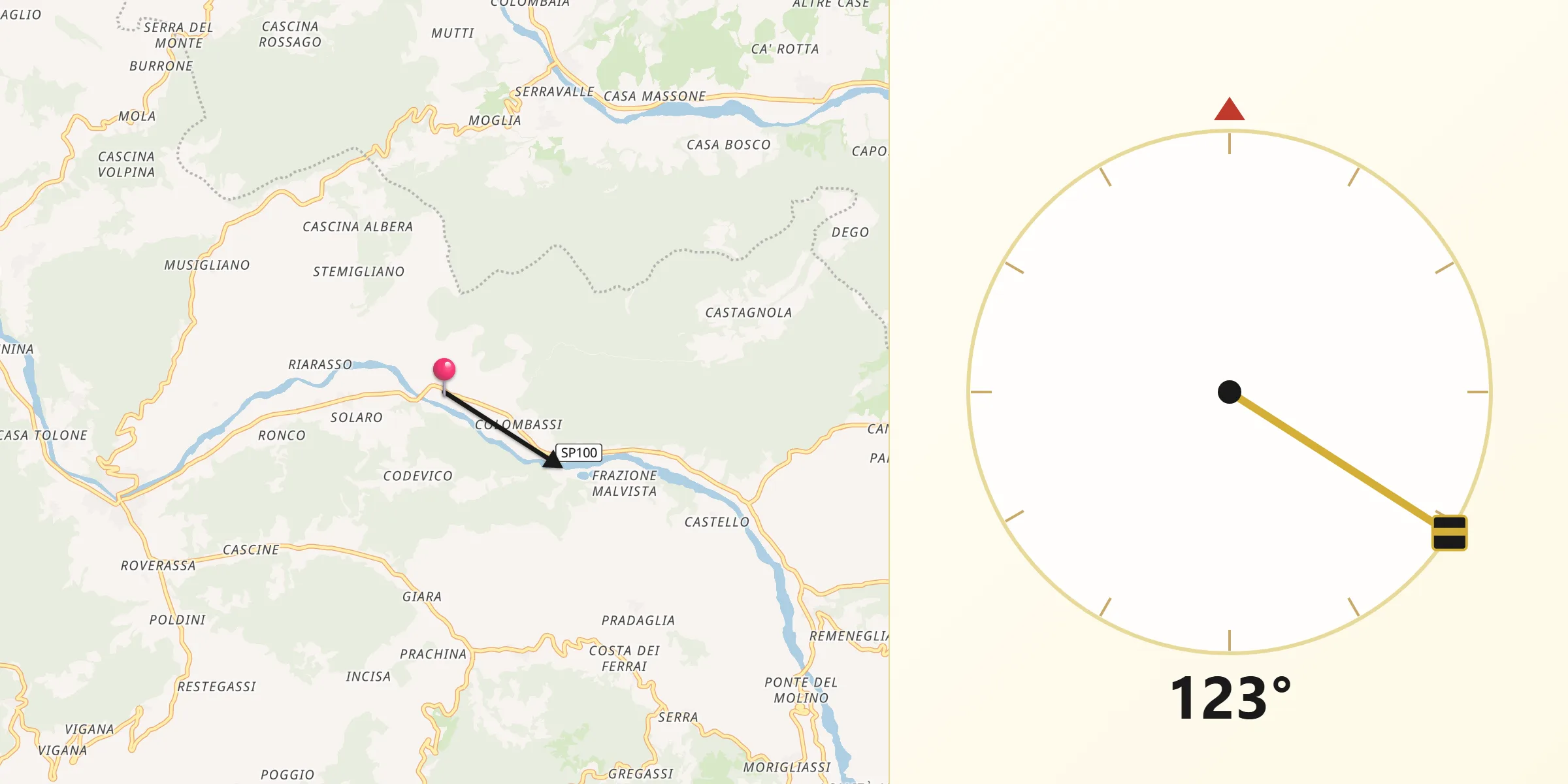 Direzione della Qibla da Gremiasco