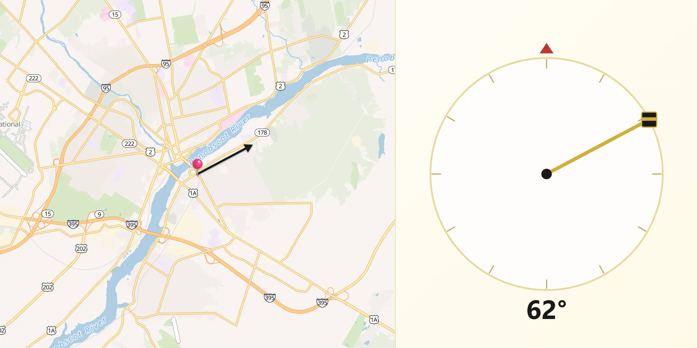 Qibla Direction from Brewer