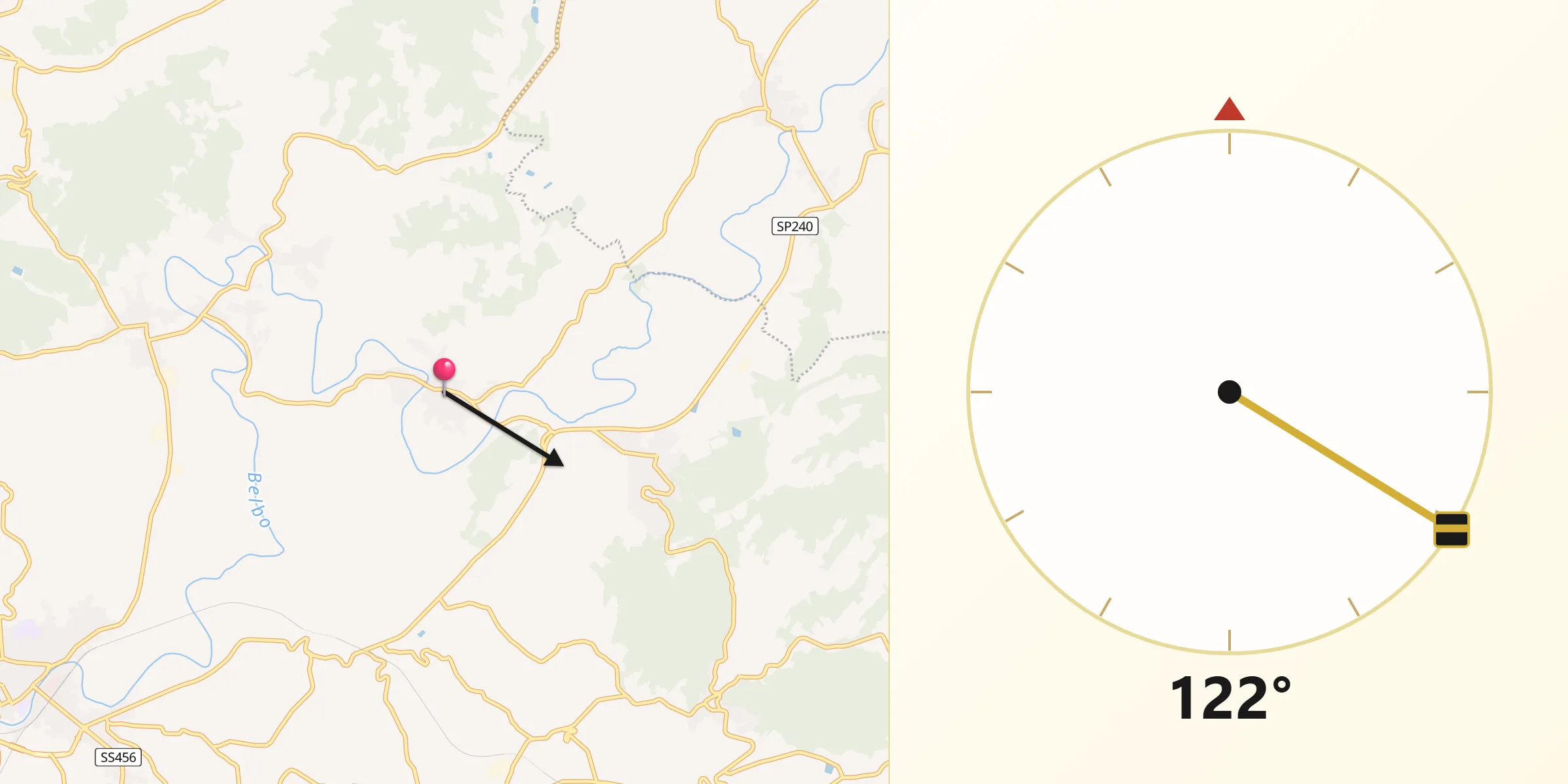 Direzione della Qibla da Castelnuovo Belbo