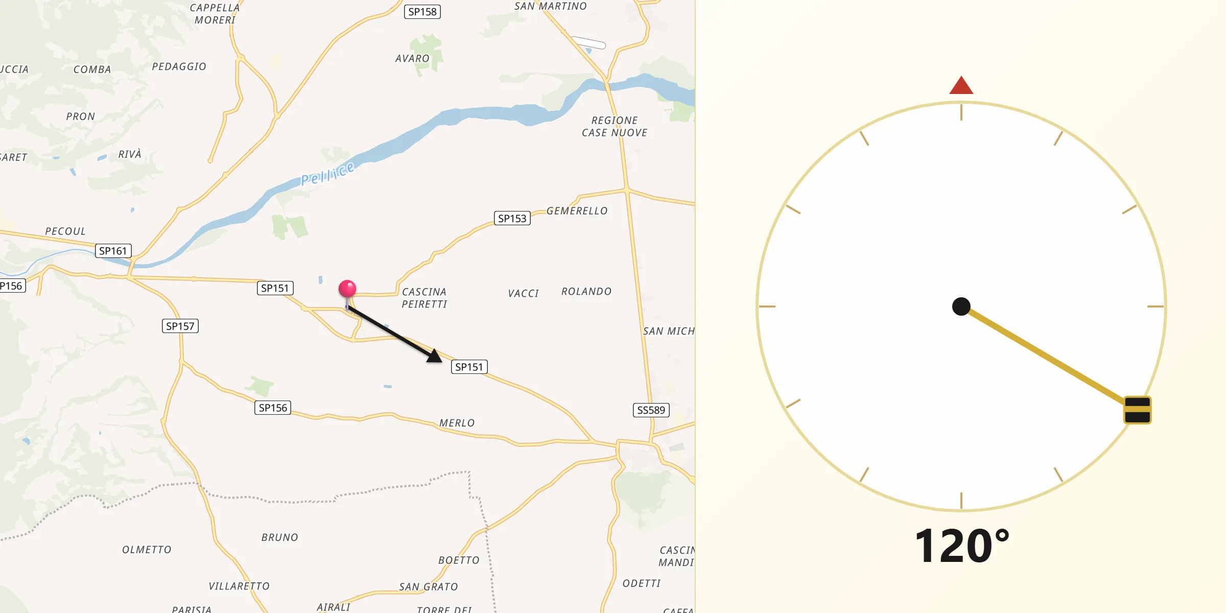 Direzione della Qibla da Campiglione