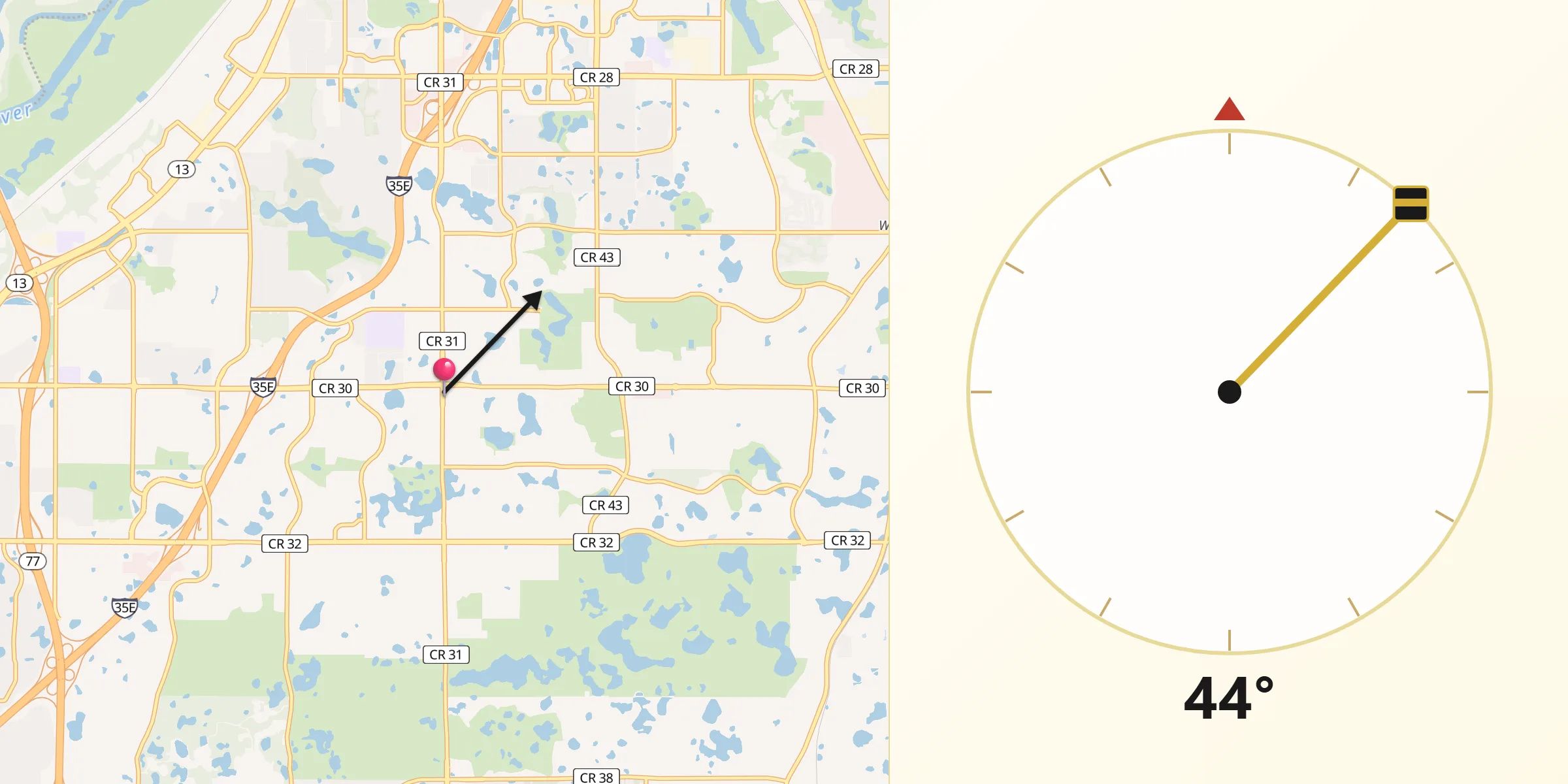 Qibla Direction from Eagan