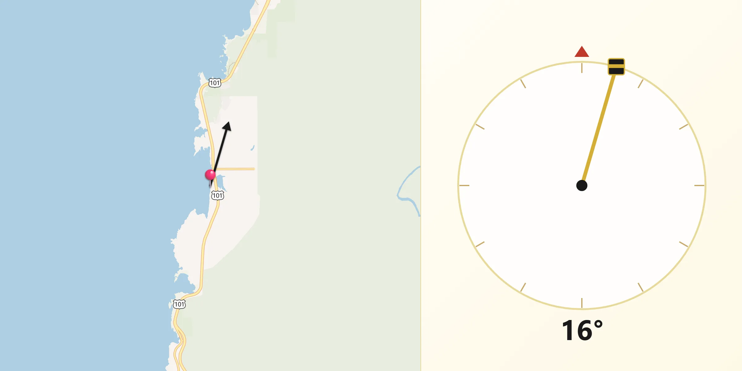 Qibla Direction from Depoe Bay