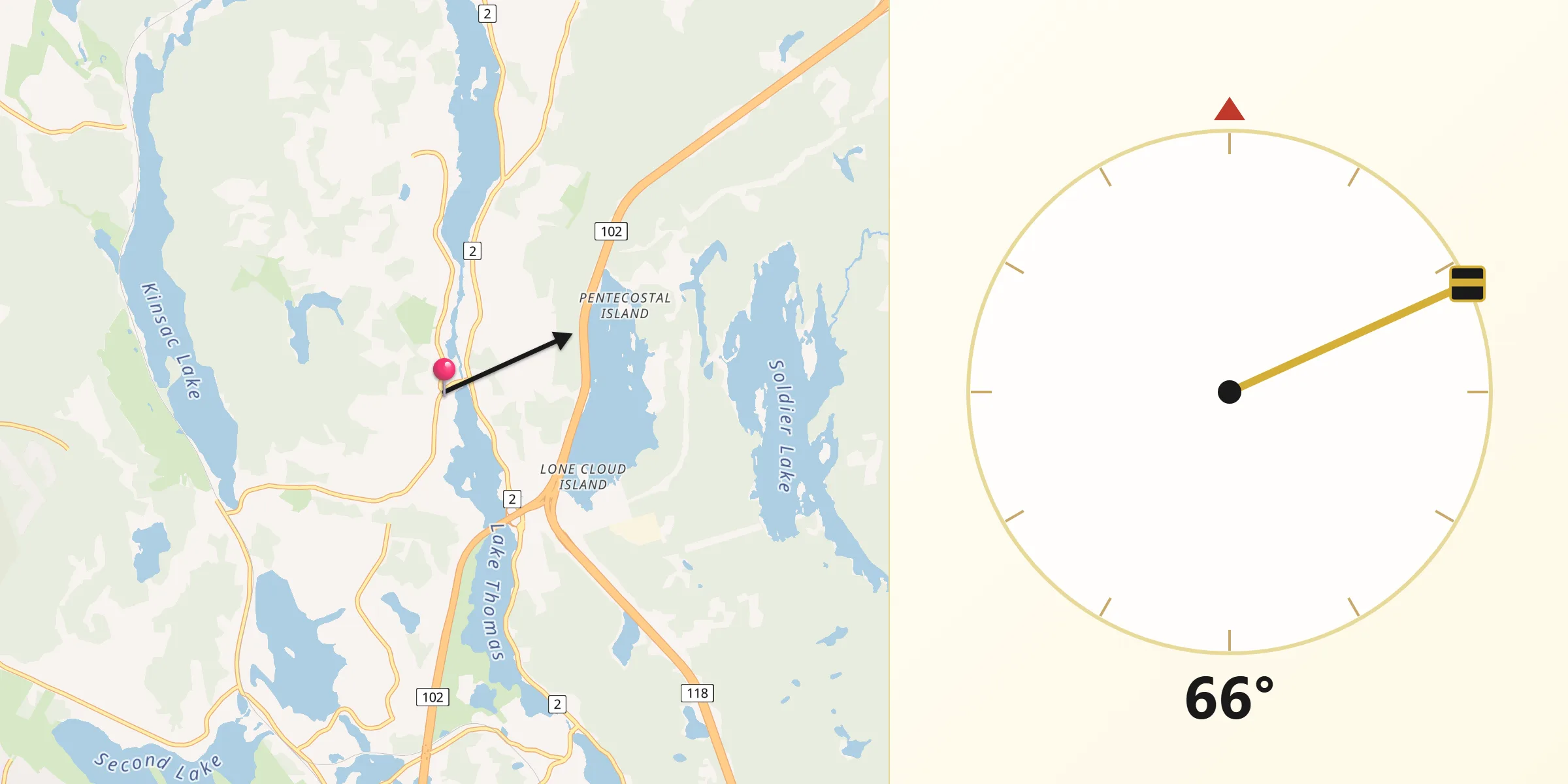 Qibla Direction from Fall River
