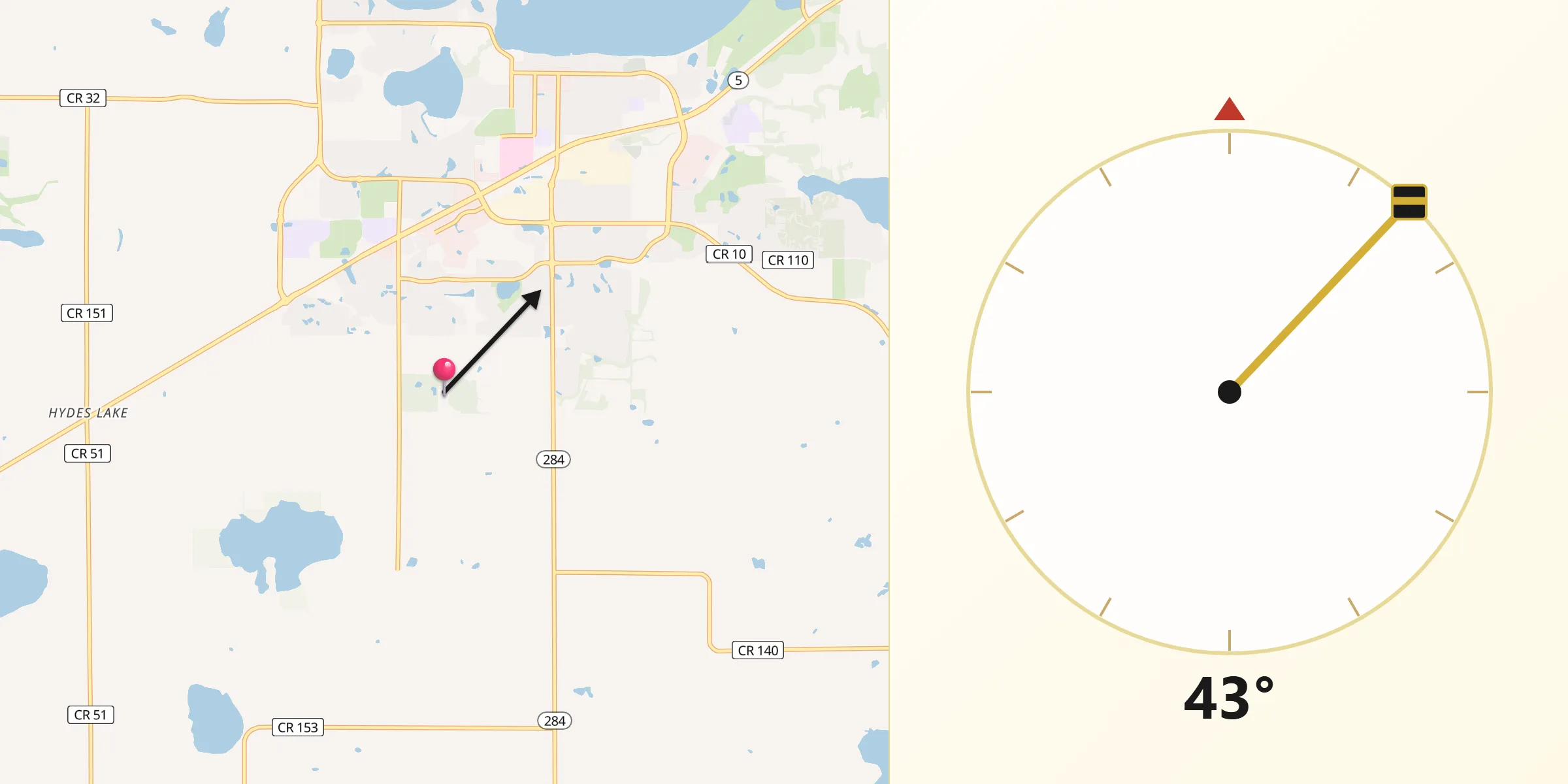 Qibla Direction from Carver County
