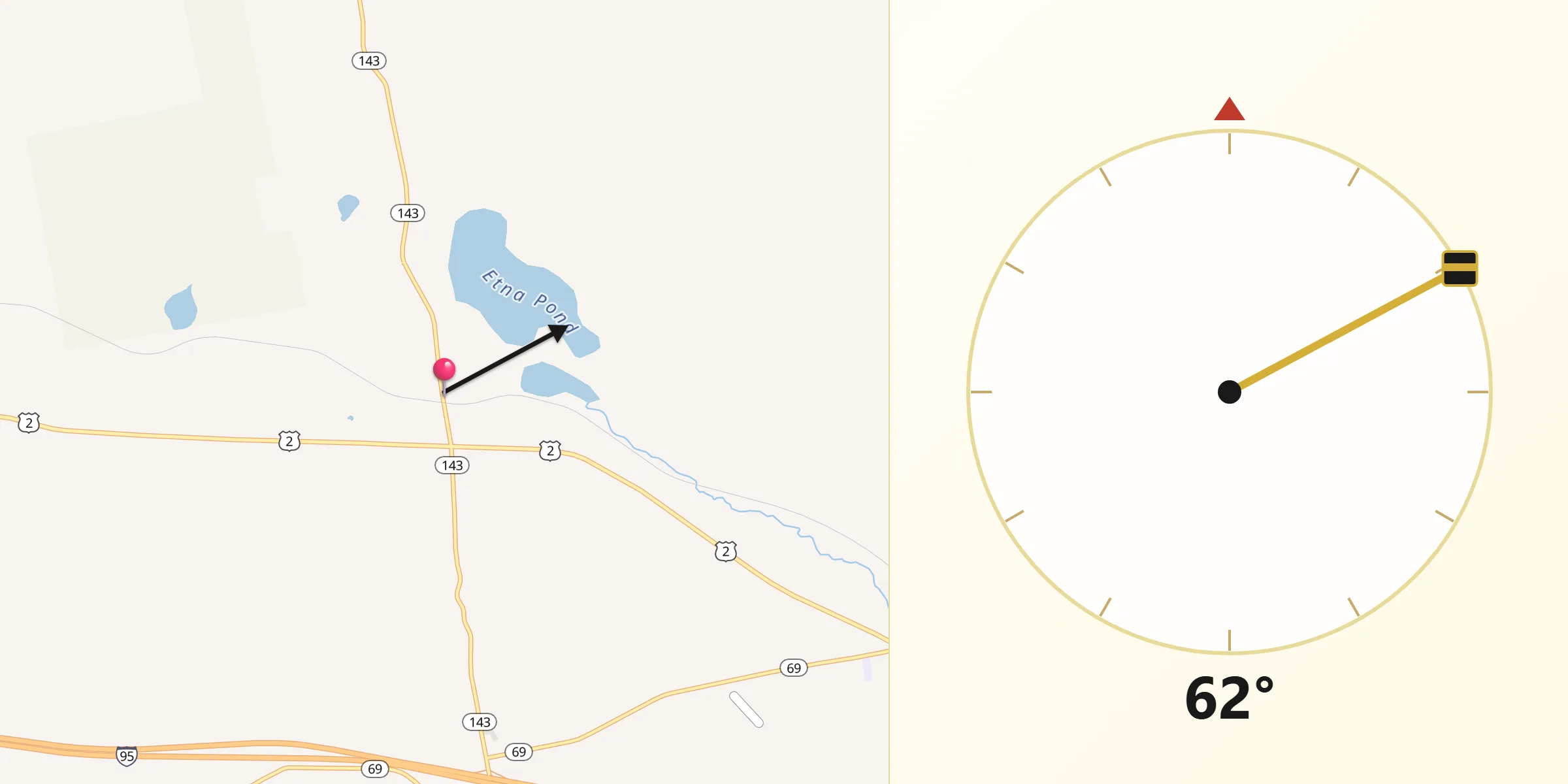 Qibla Direction from Etna