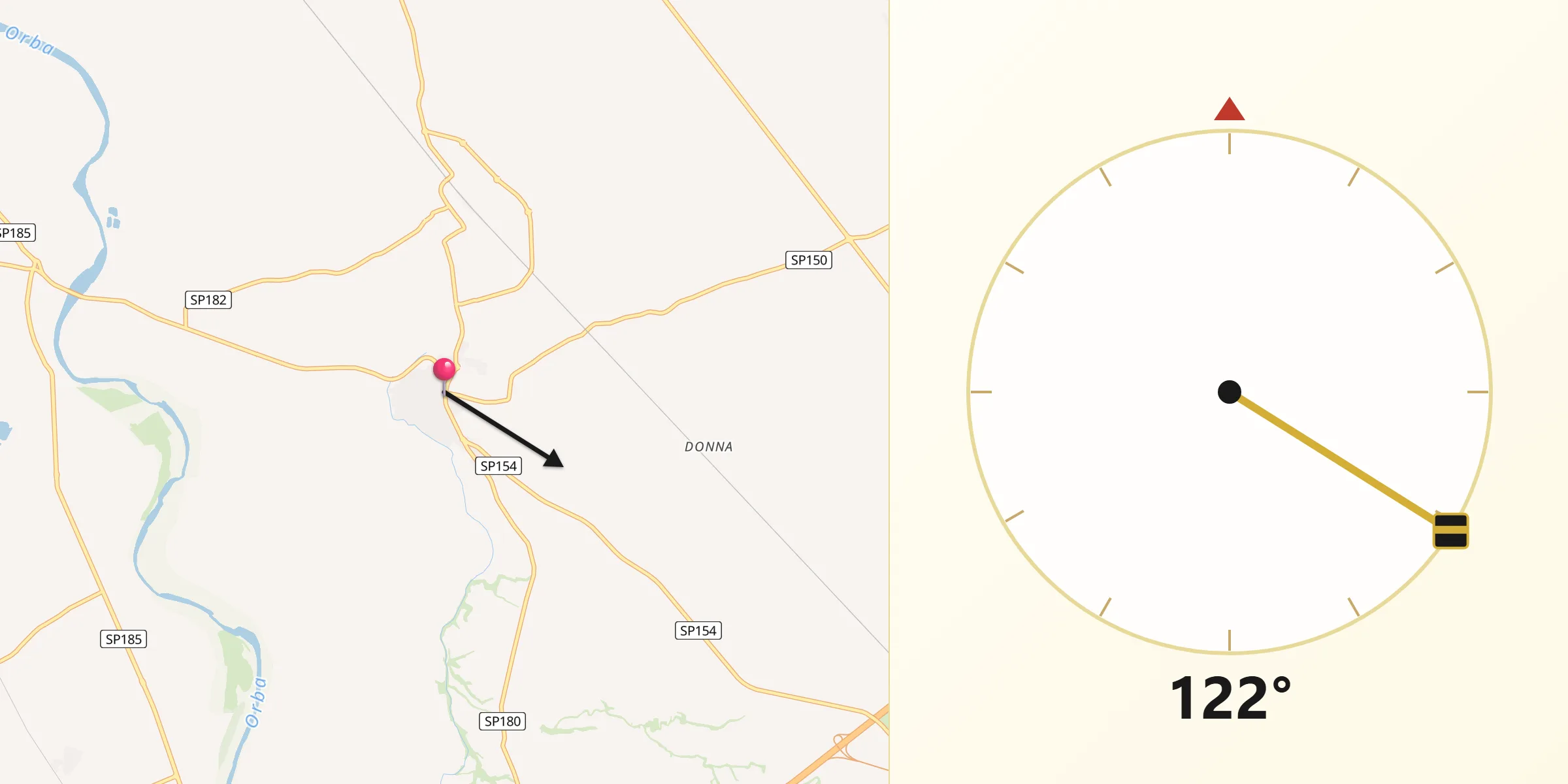 Direzione della Qibla da Bosco Marengo