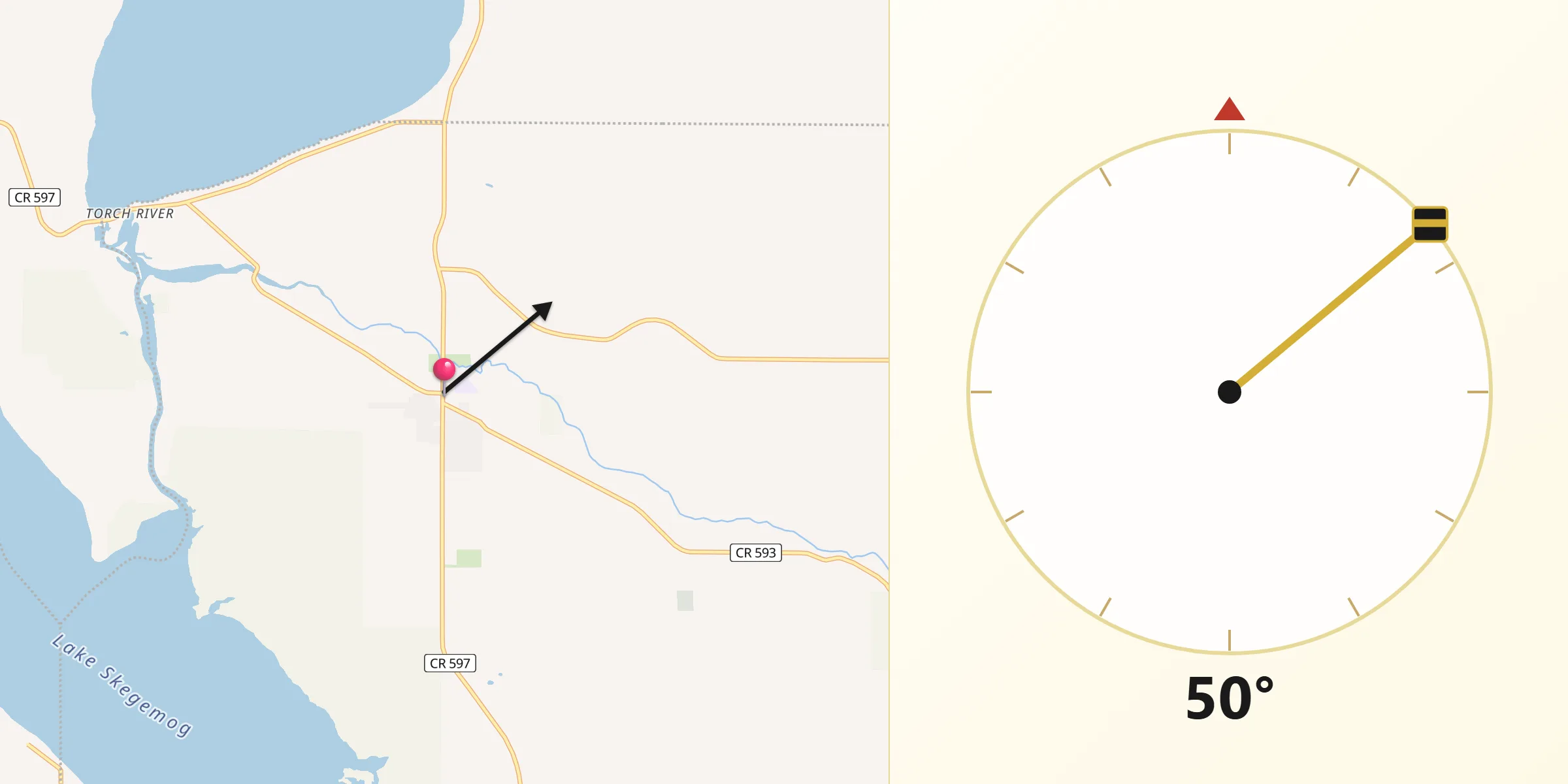 Qibla Direction from Rapid City