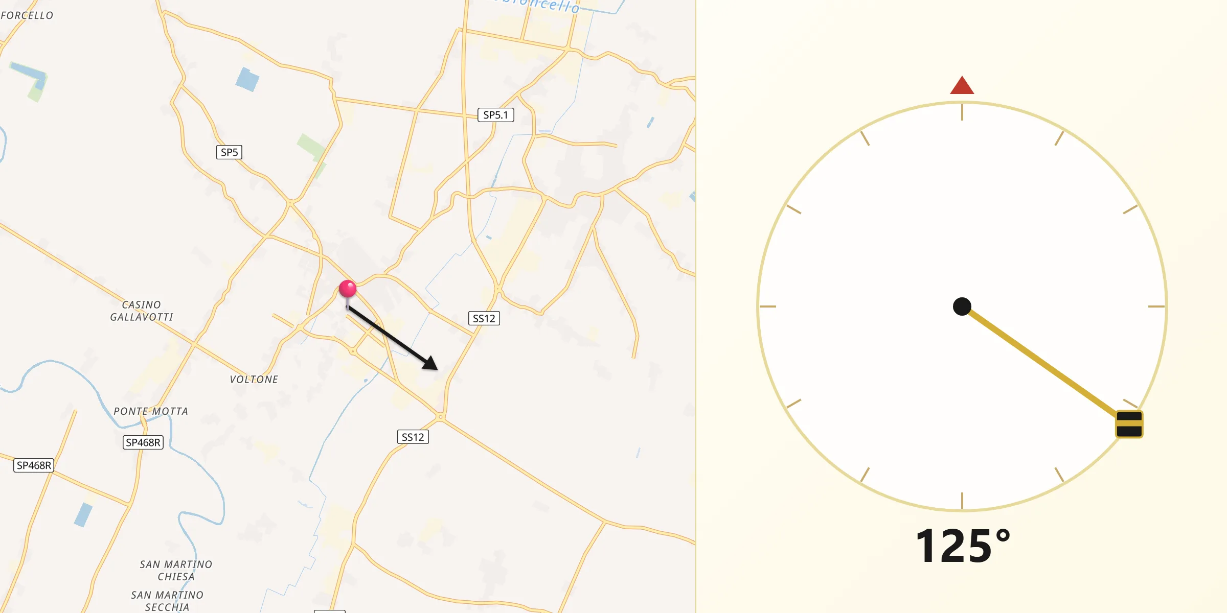 Direzione della Qibla da Cavezzo