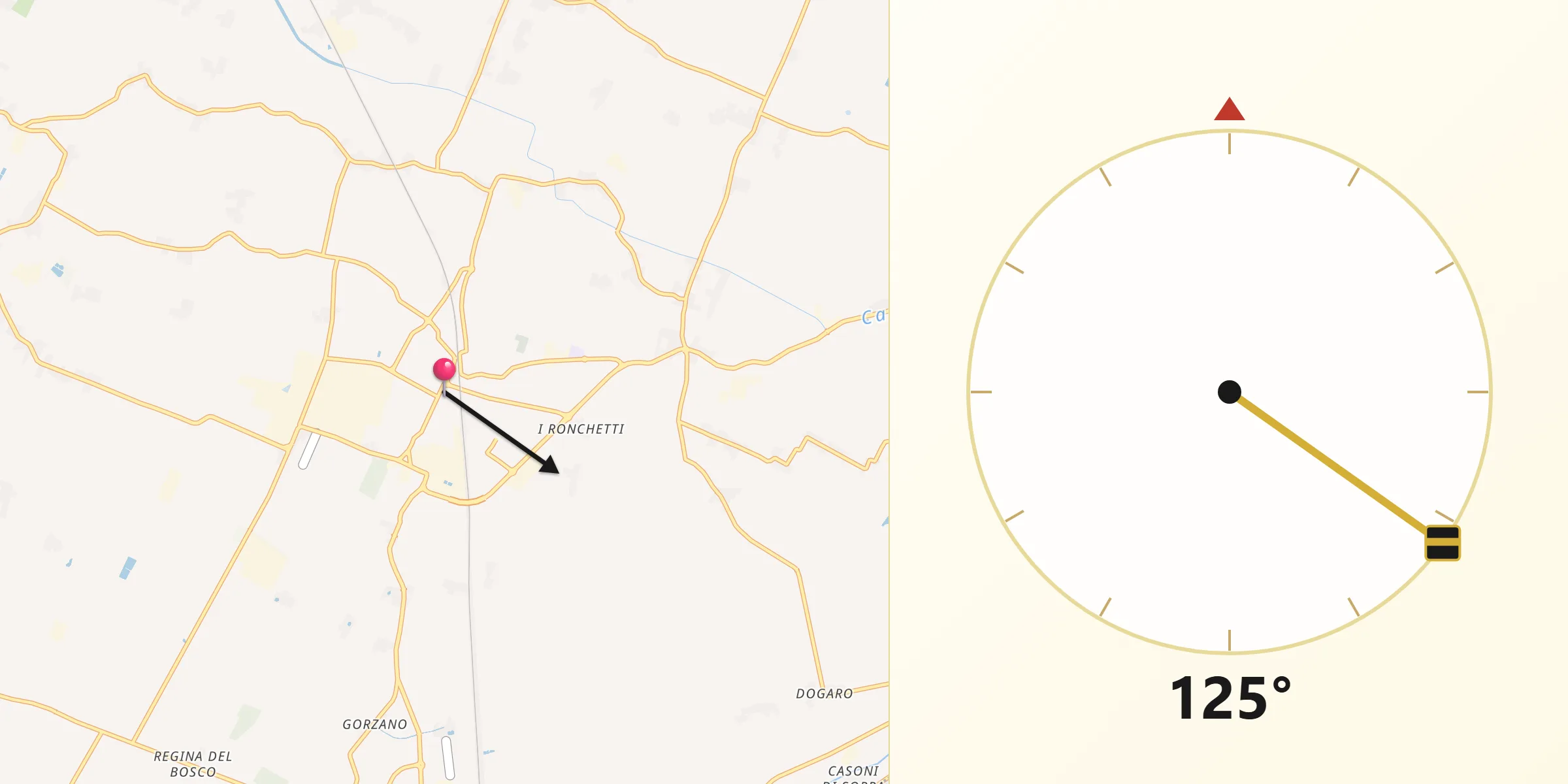 Direzione della Qibla da San Felice sul Panaro