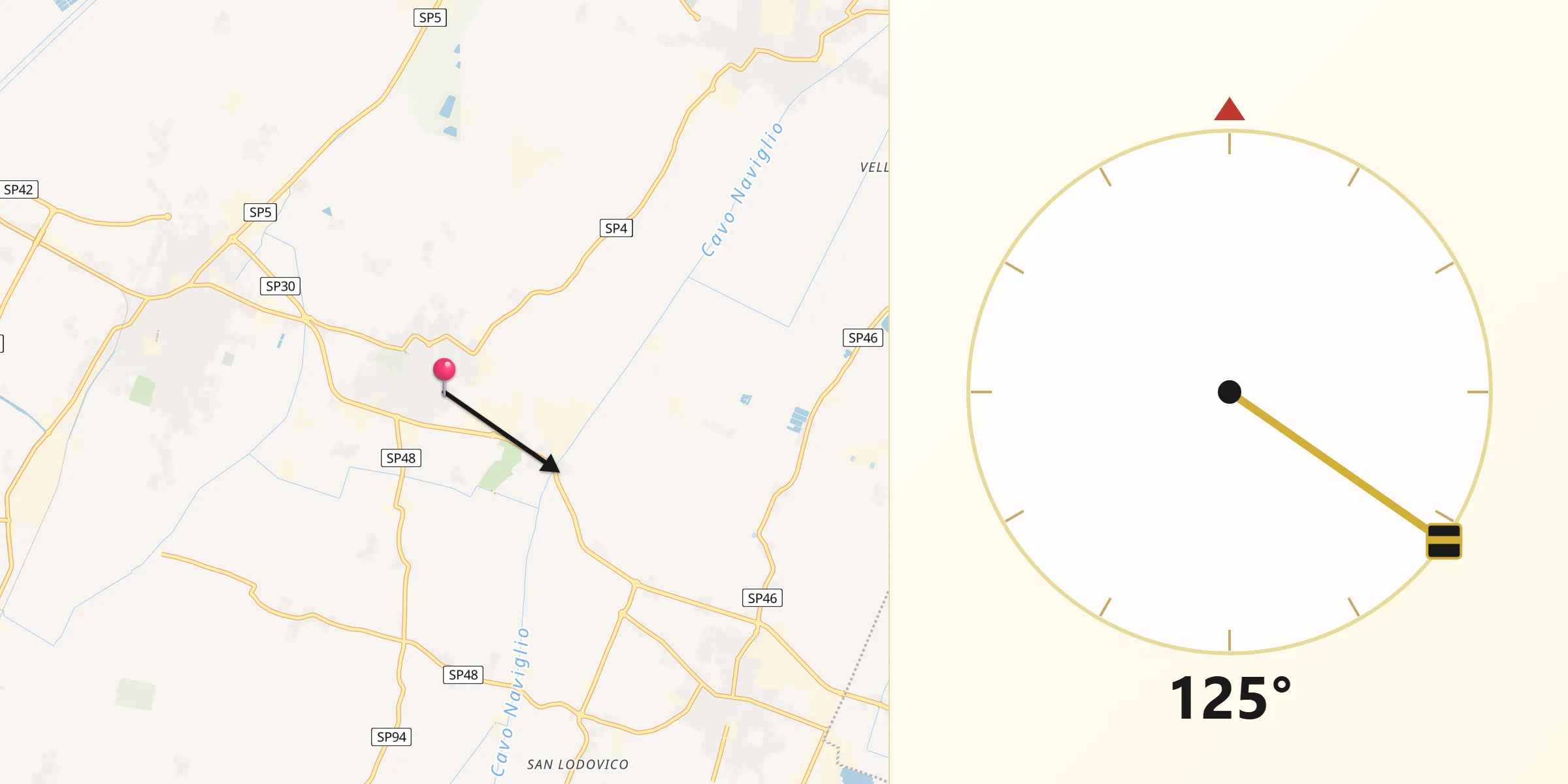 Direzione della Qibla da Campagnola Emilia