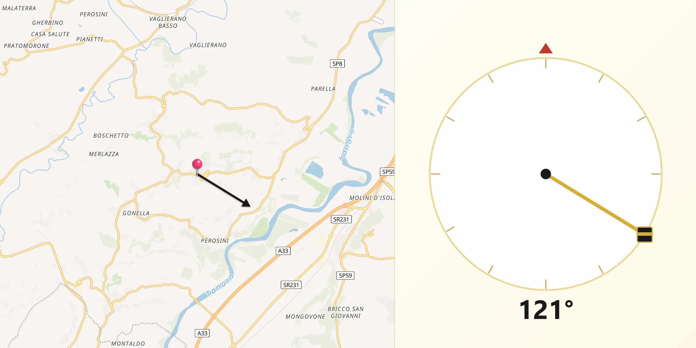 Direzione della Qibla da Antignano