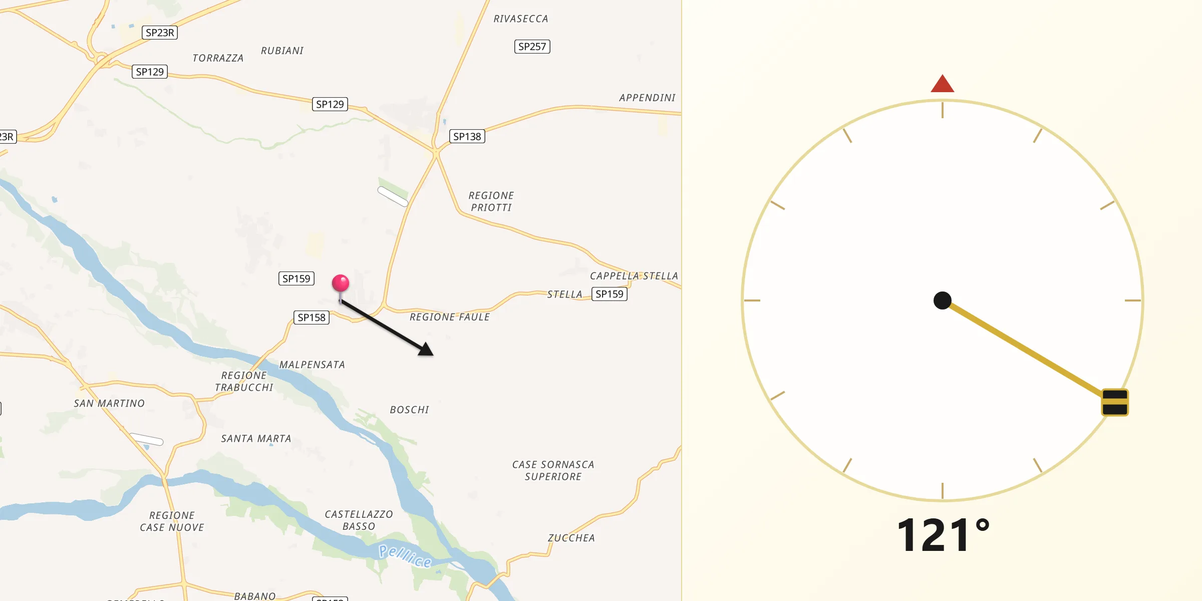 Direzione della Qibla da Macello