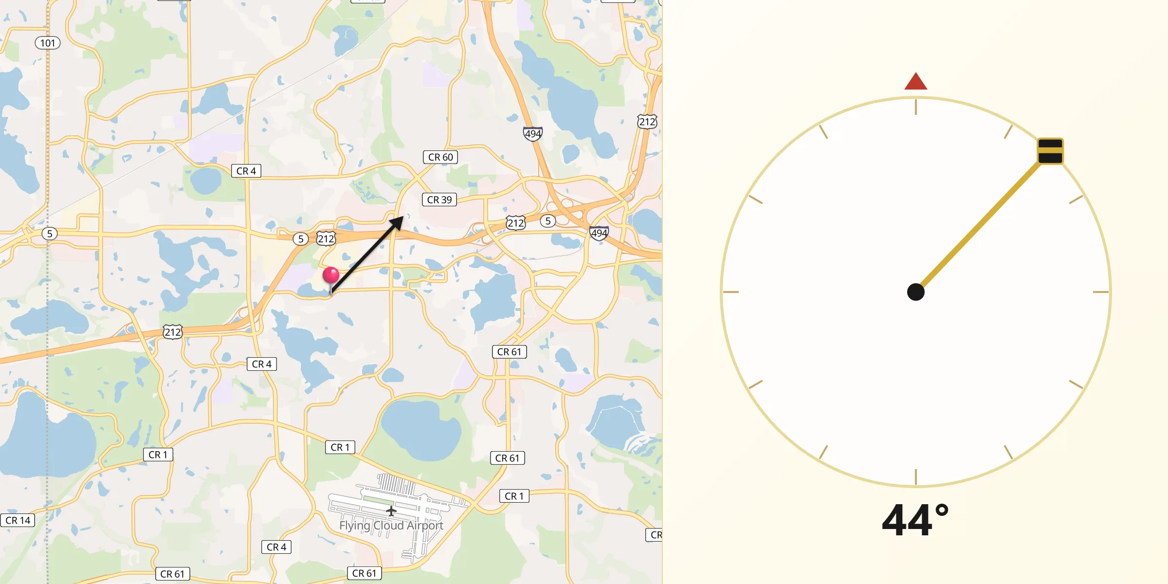 Qibla Direction from Eden Prairie